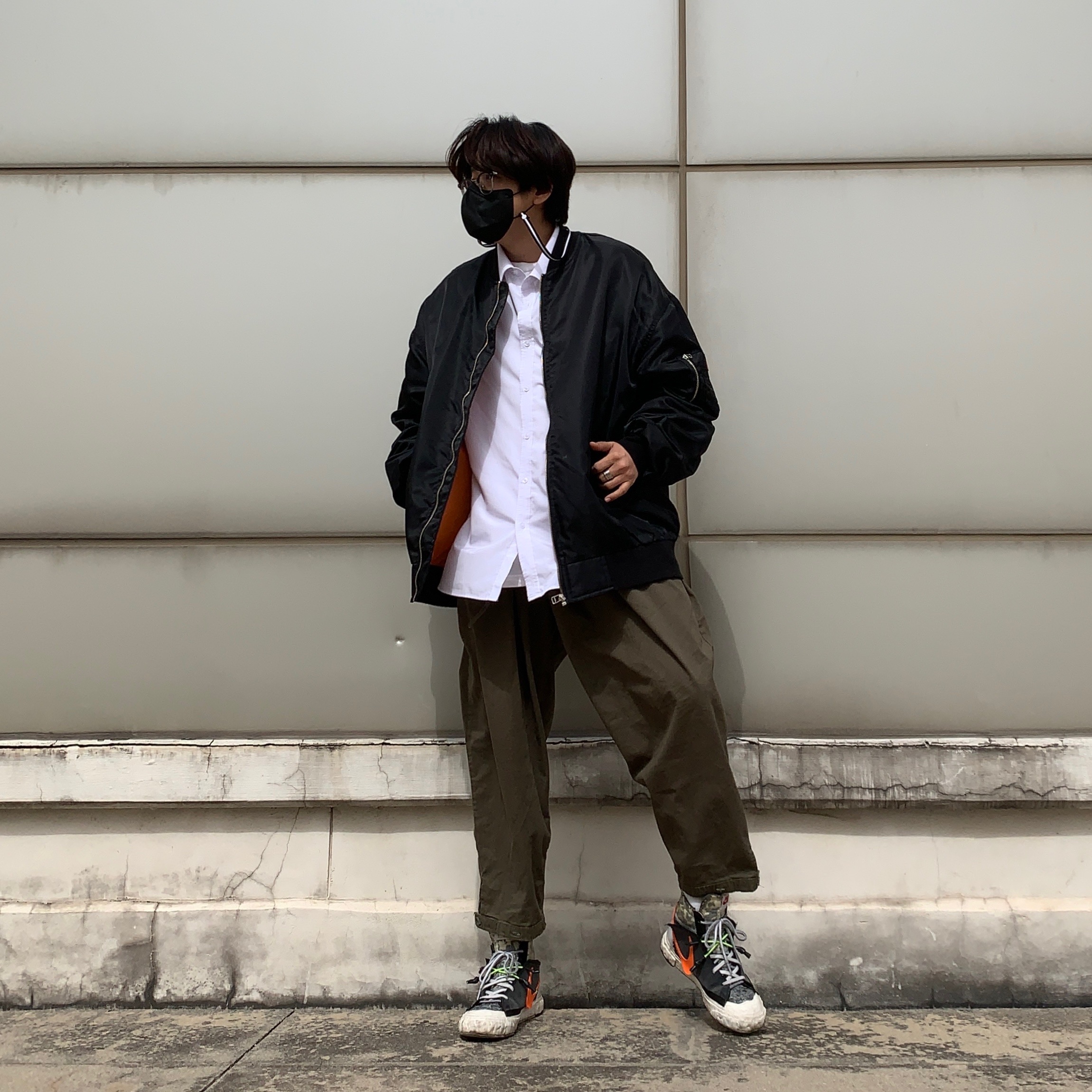 Nike x Readymade Blazer Mid Black 착용 스타일 - 3