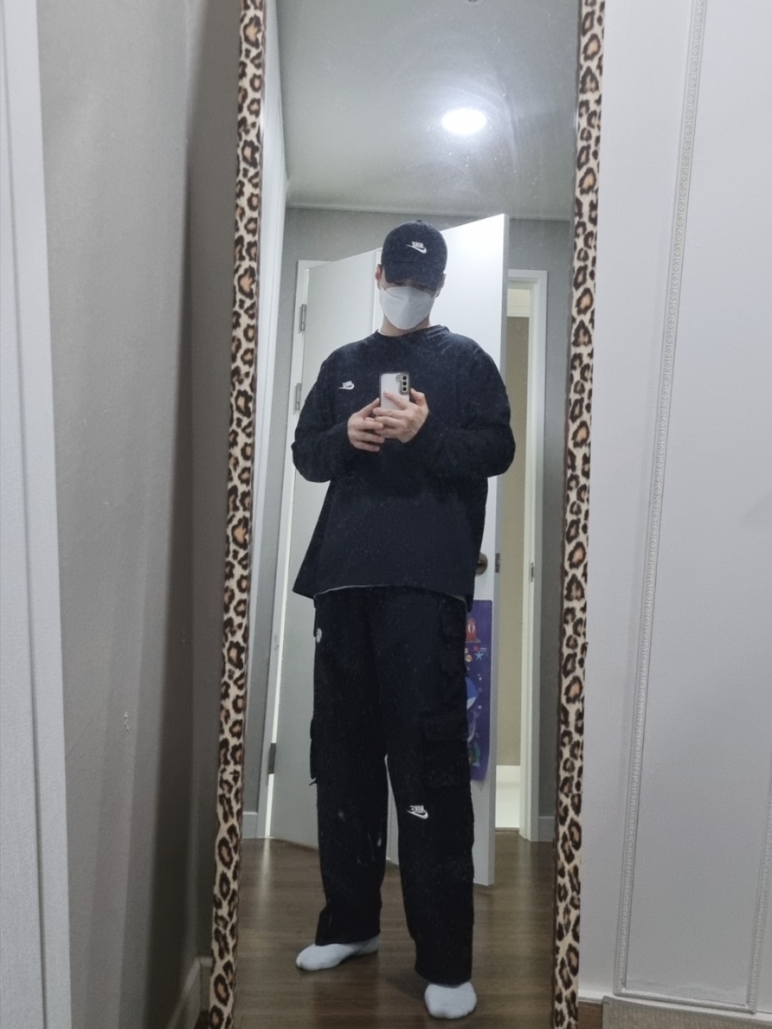 Nike x Peaceminusone LS T-Shirt Black (DR0098-010), Nike x Peaceminusone Wide Pants Black (DR0096-010) 착용 스타일 - 2