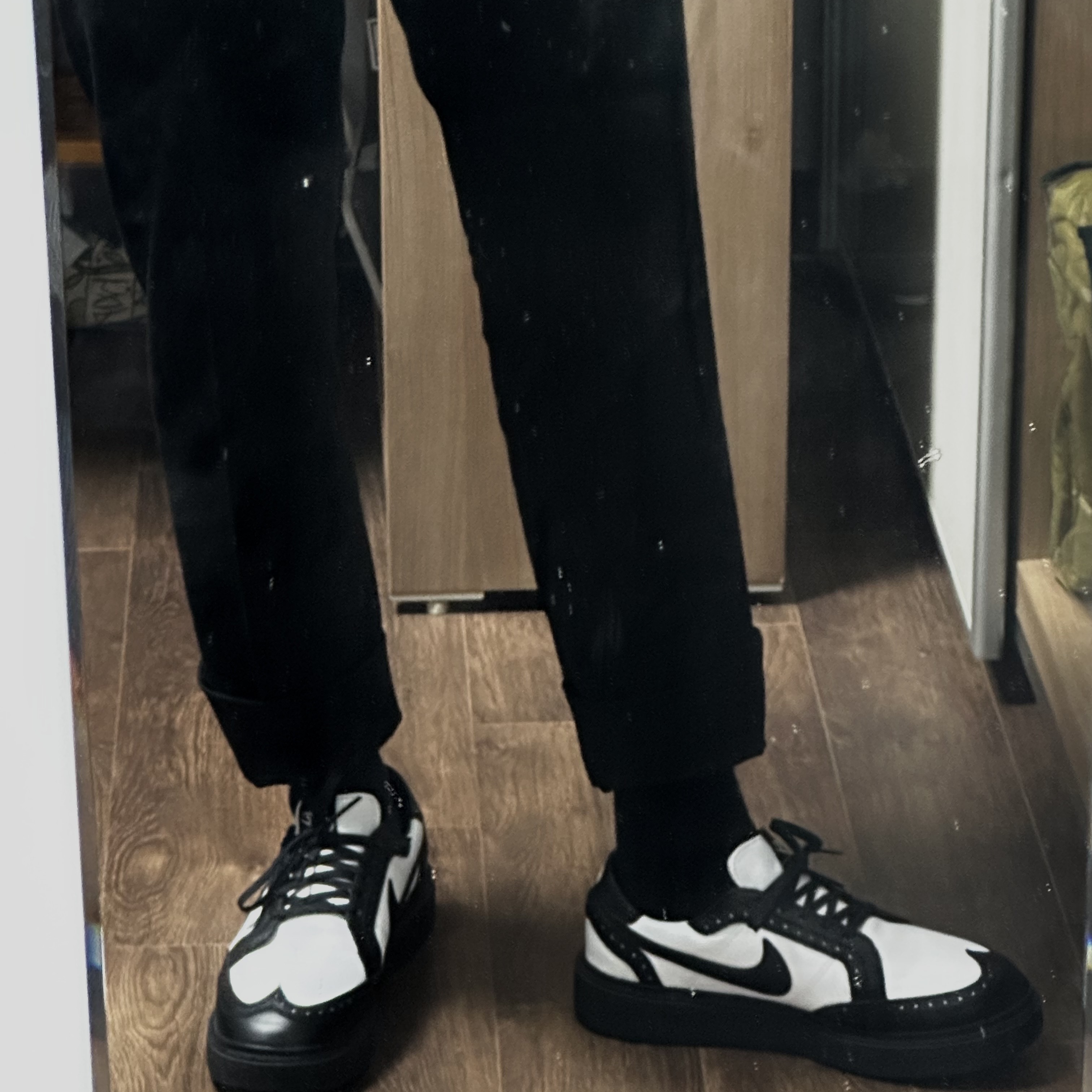 Nike x Peaceminusone Kwondo1 Black and White 착용 스타일