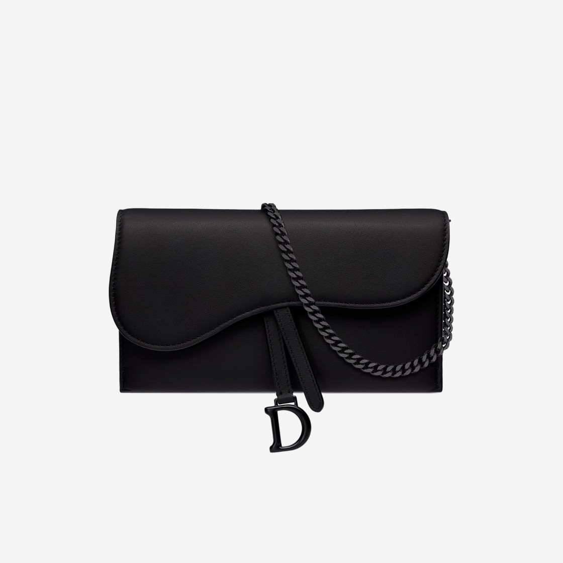 Dior Long Saddle Wallet with Chain Ultra Matte Calfskin Black 상세 이미지 1