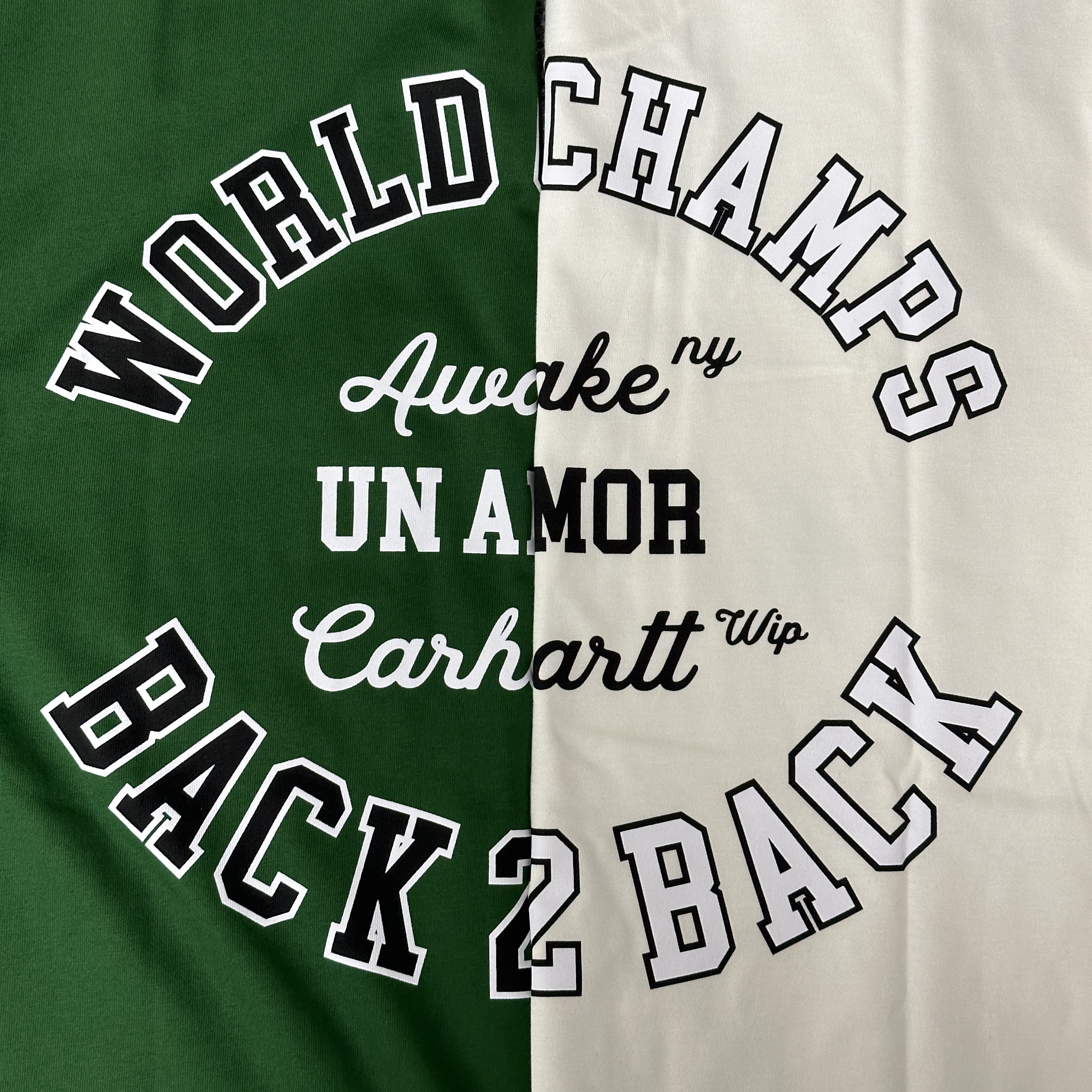Carhartt WIP x Awake NY Pocket T-Shirt Green, Carhartt WIP x Awake NY Pocket T-Shirt Cream 착용 스타일 - 2