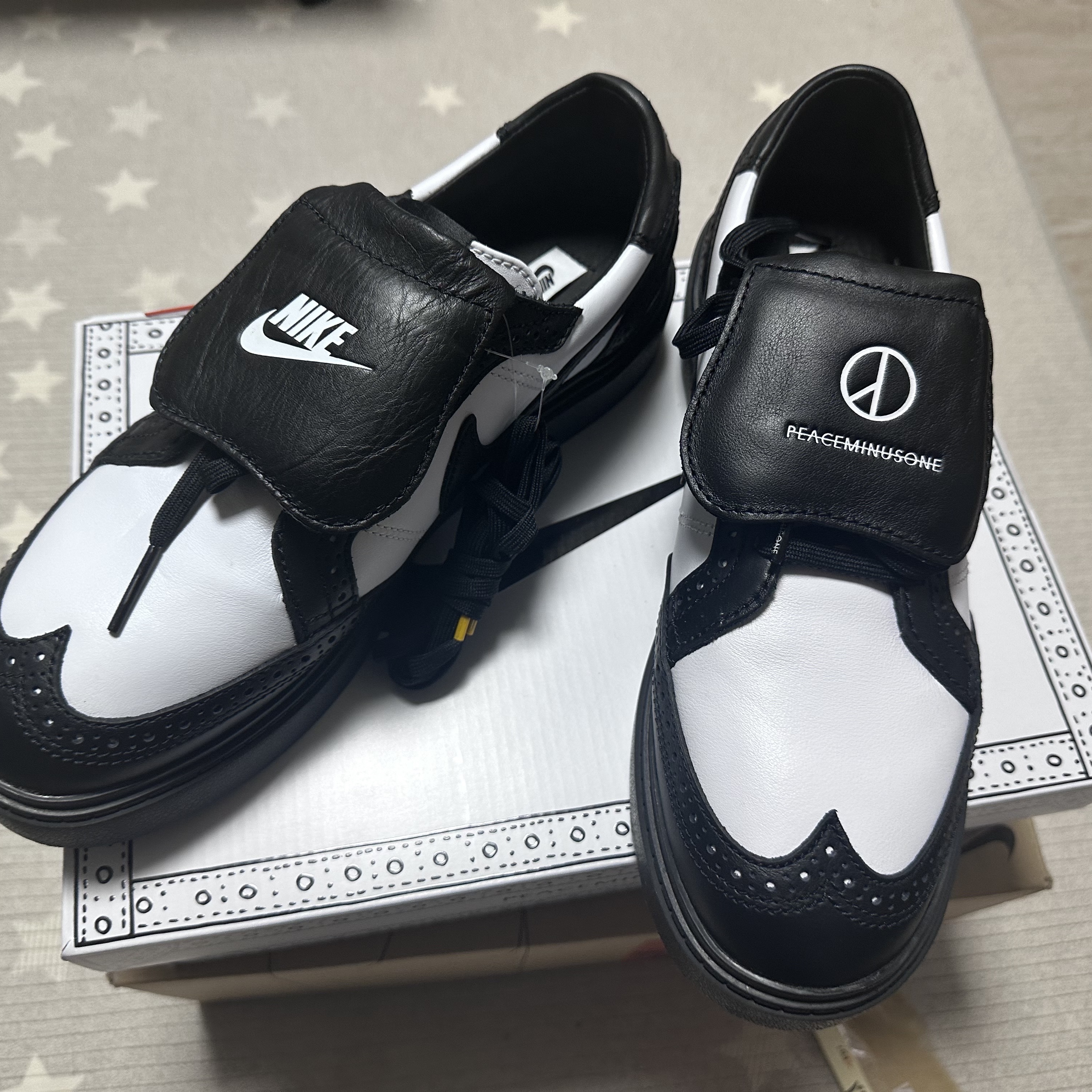 Nike x Peaceminusone Kwondo1 Black and White 착용 스타일