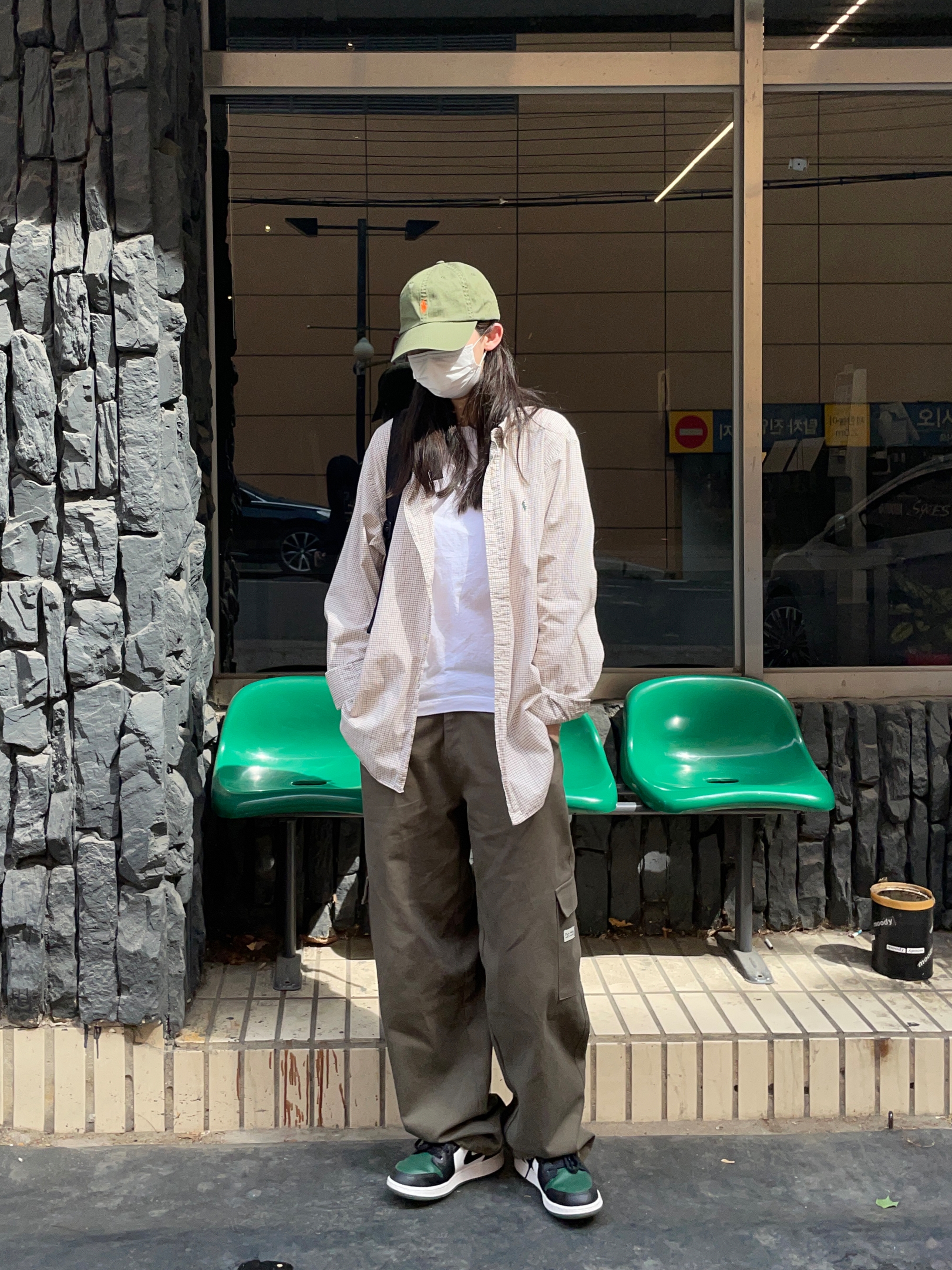(GS) Jordan 1 Low Green Toe 착용 스타일 - 2