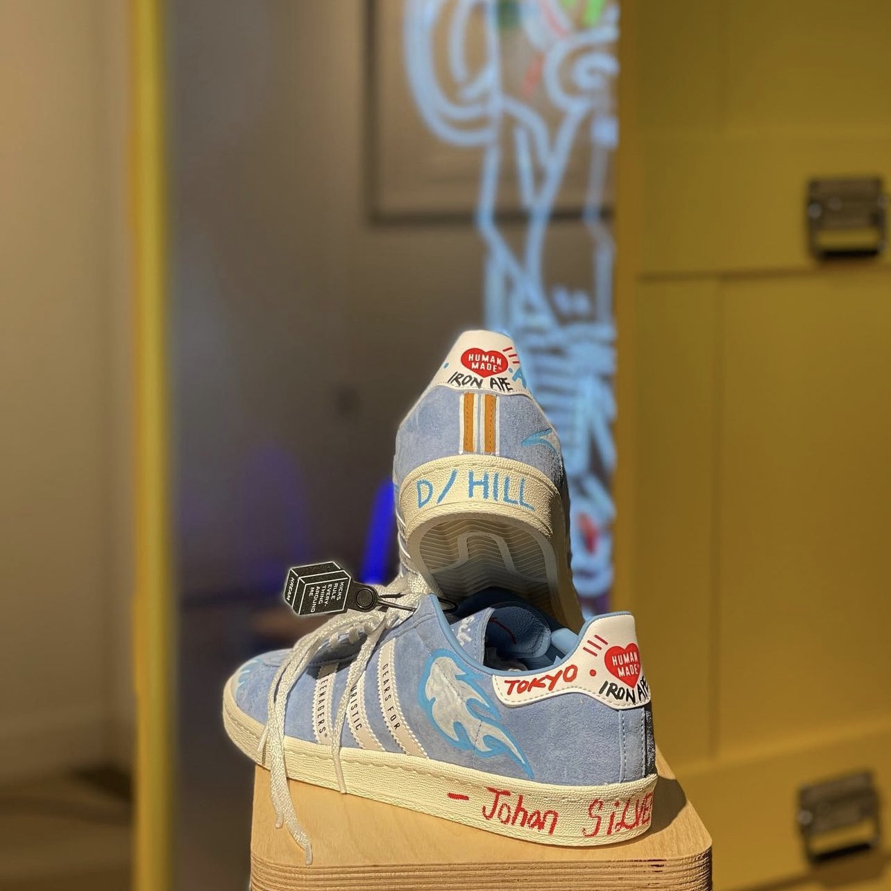 Adidas x Human Made Campus Light Blue 착용 스타일 - 3