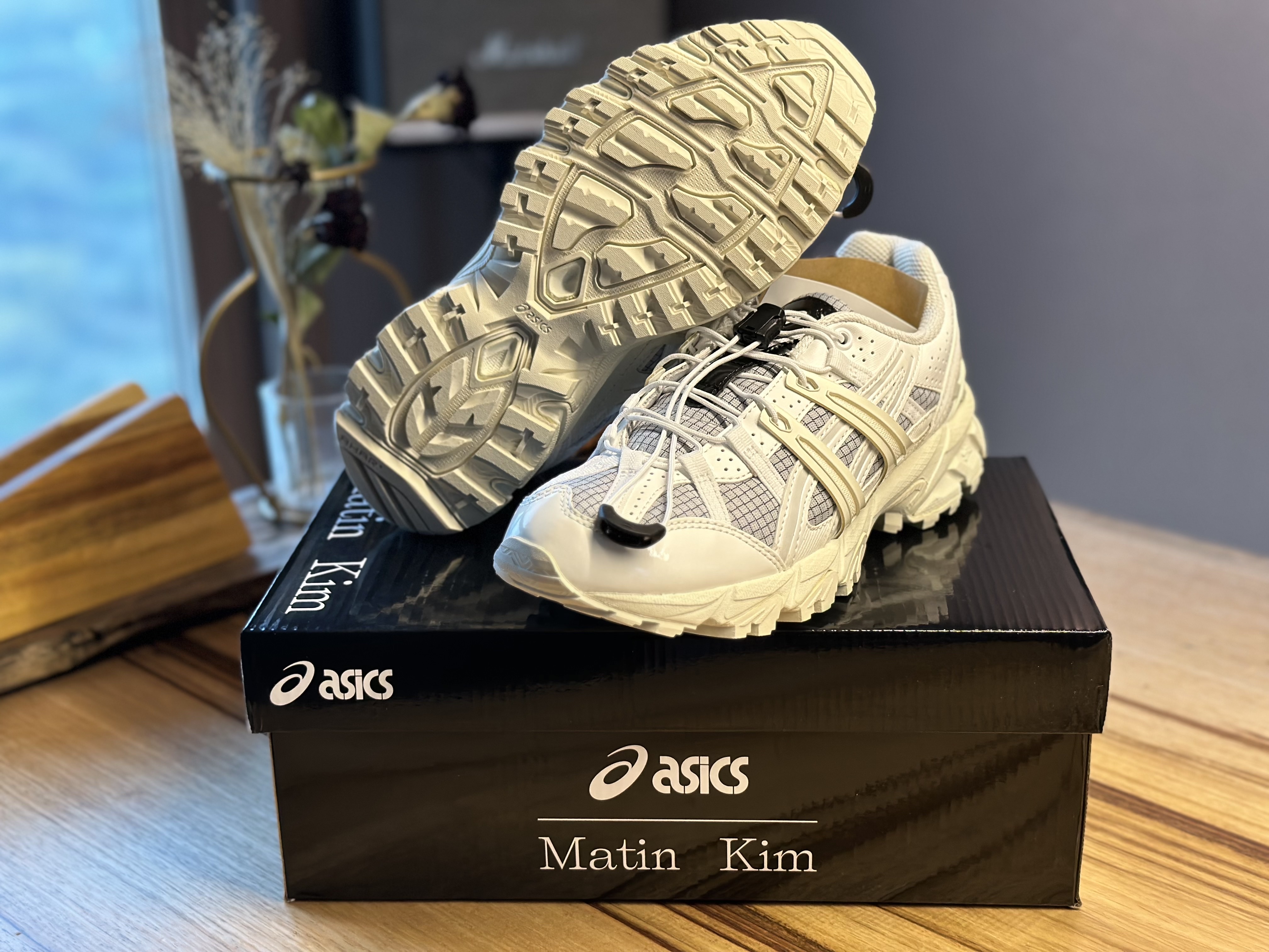 (W) Asics x Matin Kim Gel-Sonoma 15-50 Glacier Grey White 착용 스타일 - 3