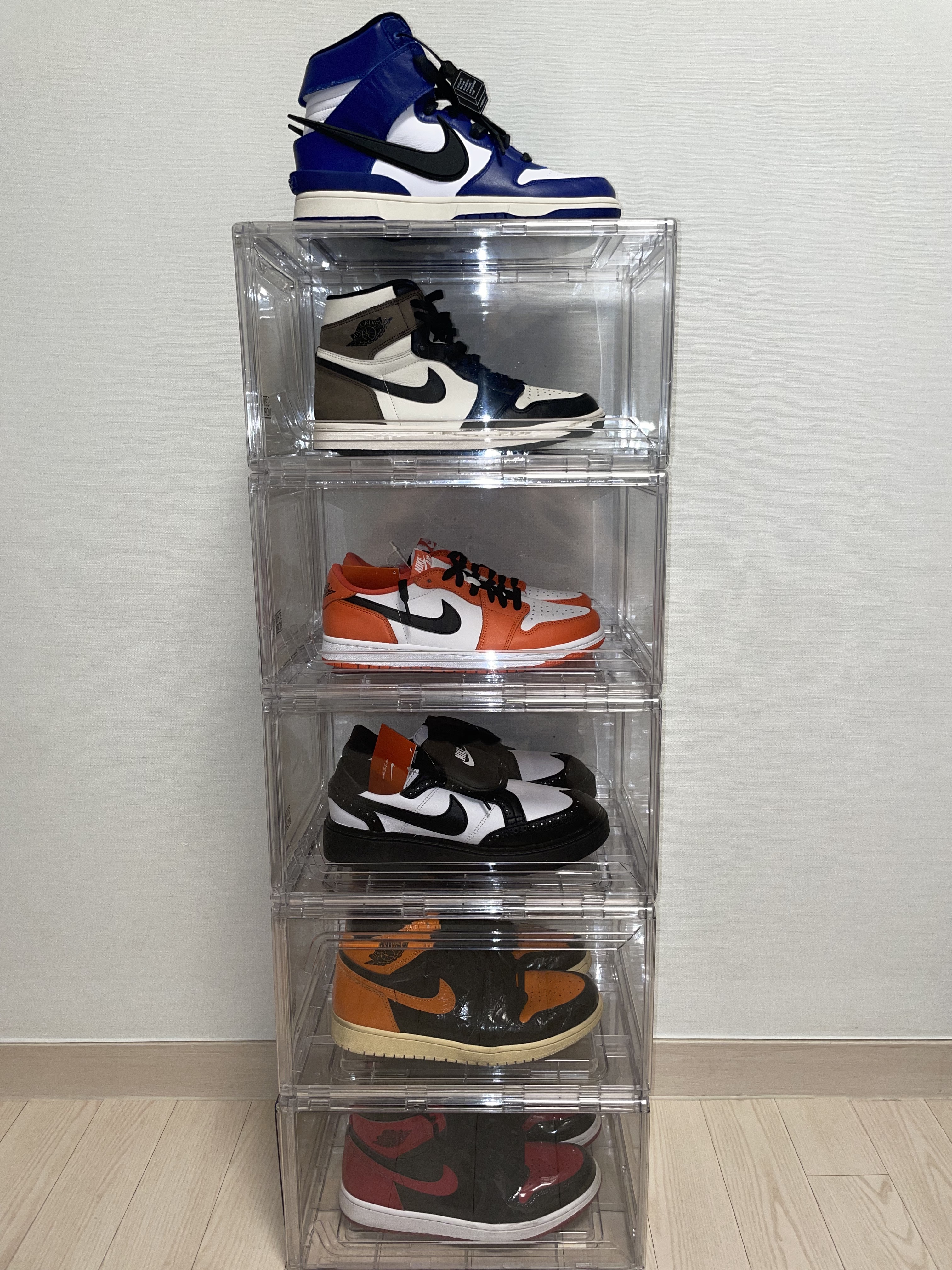 Jordan 1 Retro High Shattered Backboard 3.0, Nike x Peaceminusone Kwondo1 Black and White 착용 스타일