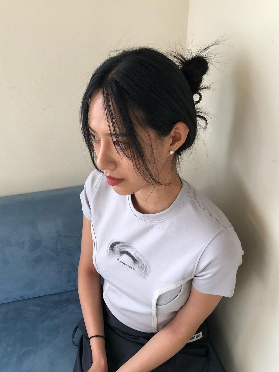 Art Of Field Section Short Sleeved T-Shirt Light Gray 착용 스타일 - 2