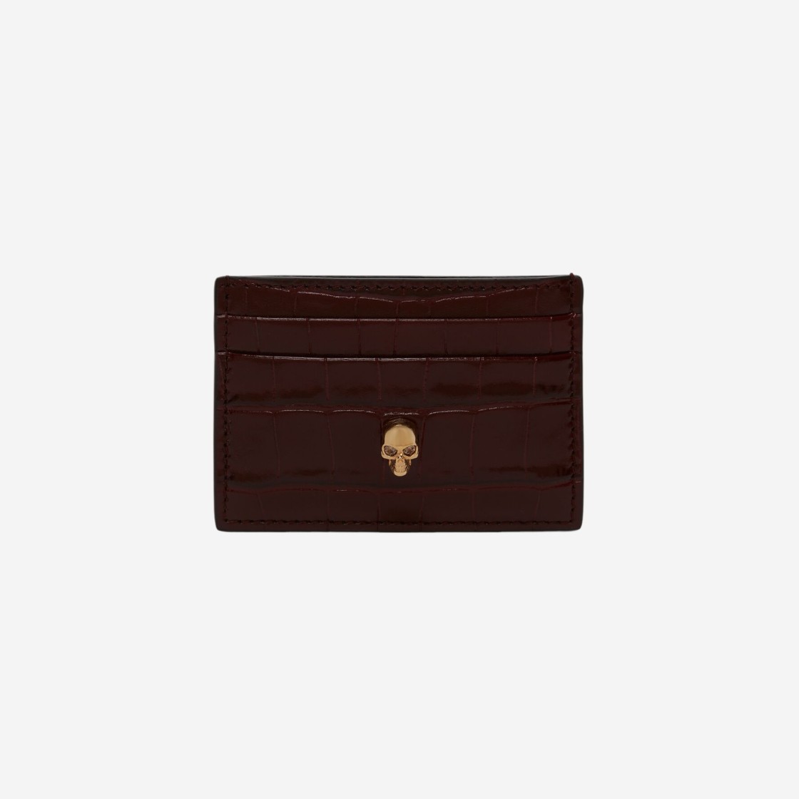 Alexander McQueen Skull Card Holder Burgundy 상세 이미지 1