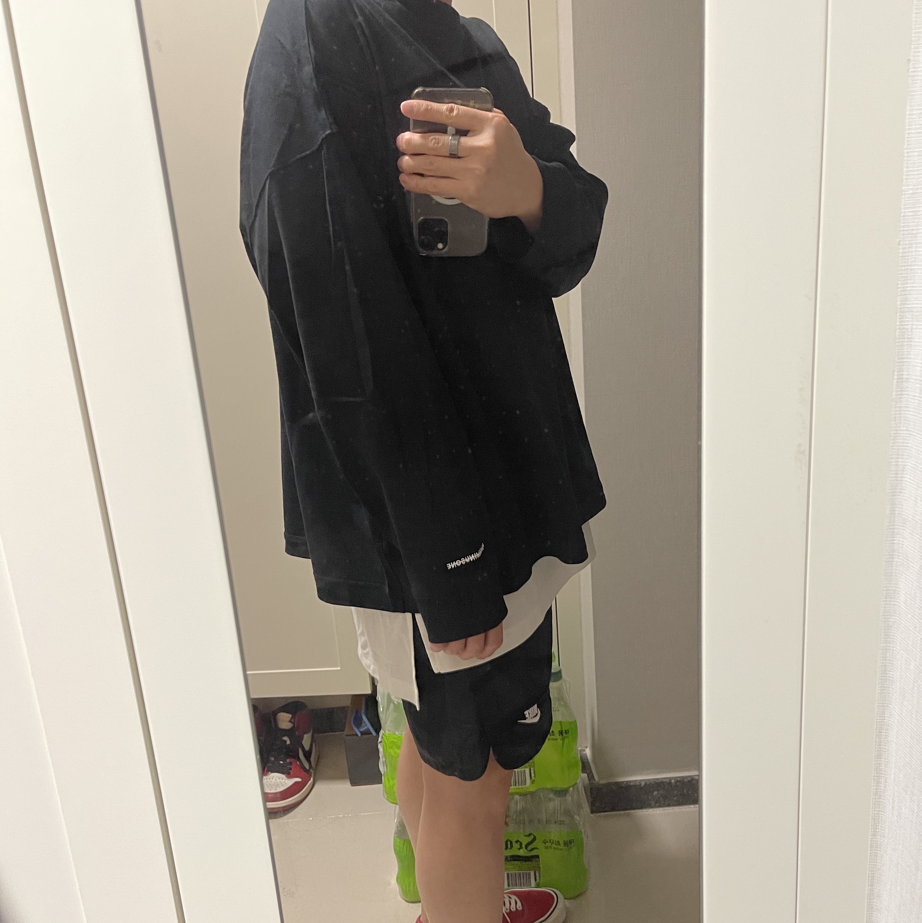 Nike x Peaceminusone LS T-Shirt Black (DR0098-010) 착용 스타일 - 2