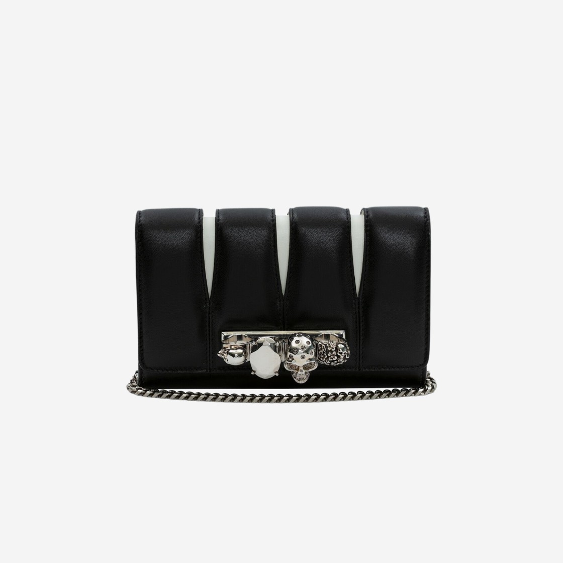 Alexander McQueen Slash Clutch Black Ivory 상세 이미지 1