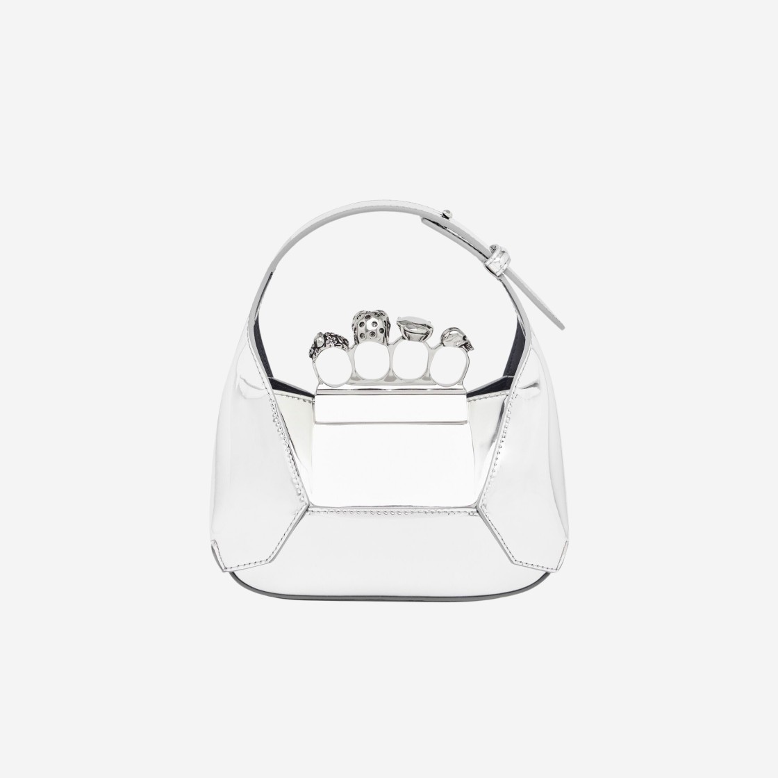 Alexander McQueen Mini Jewelled Hobo Bag Silver 상세 이미지 2