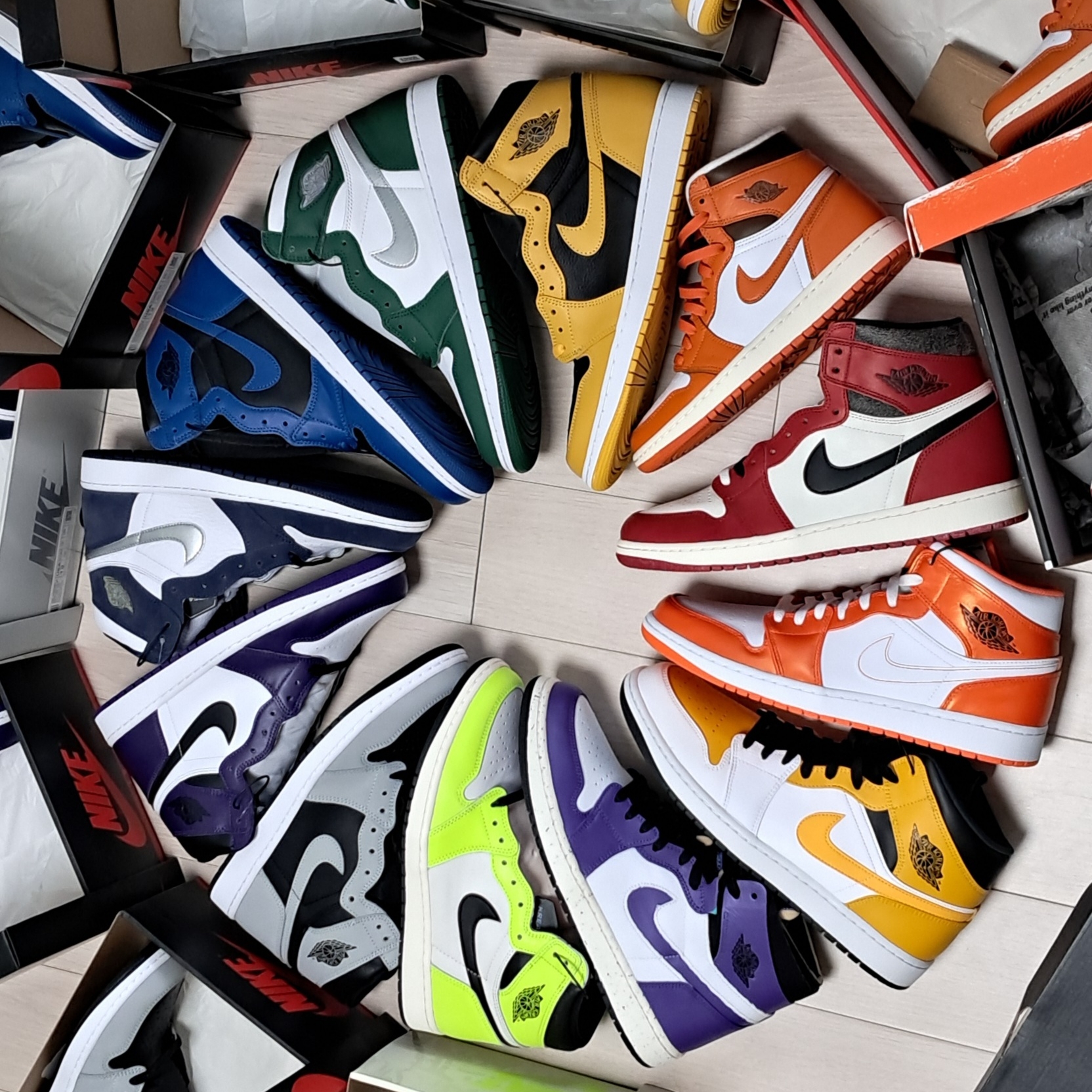 Jordan 1 Retro High OG Gorge Green, Jordan 1 Retro High OG Court Purple 2020 착용 스타일