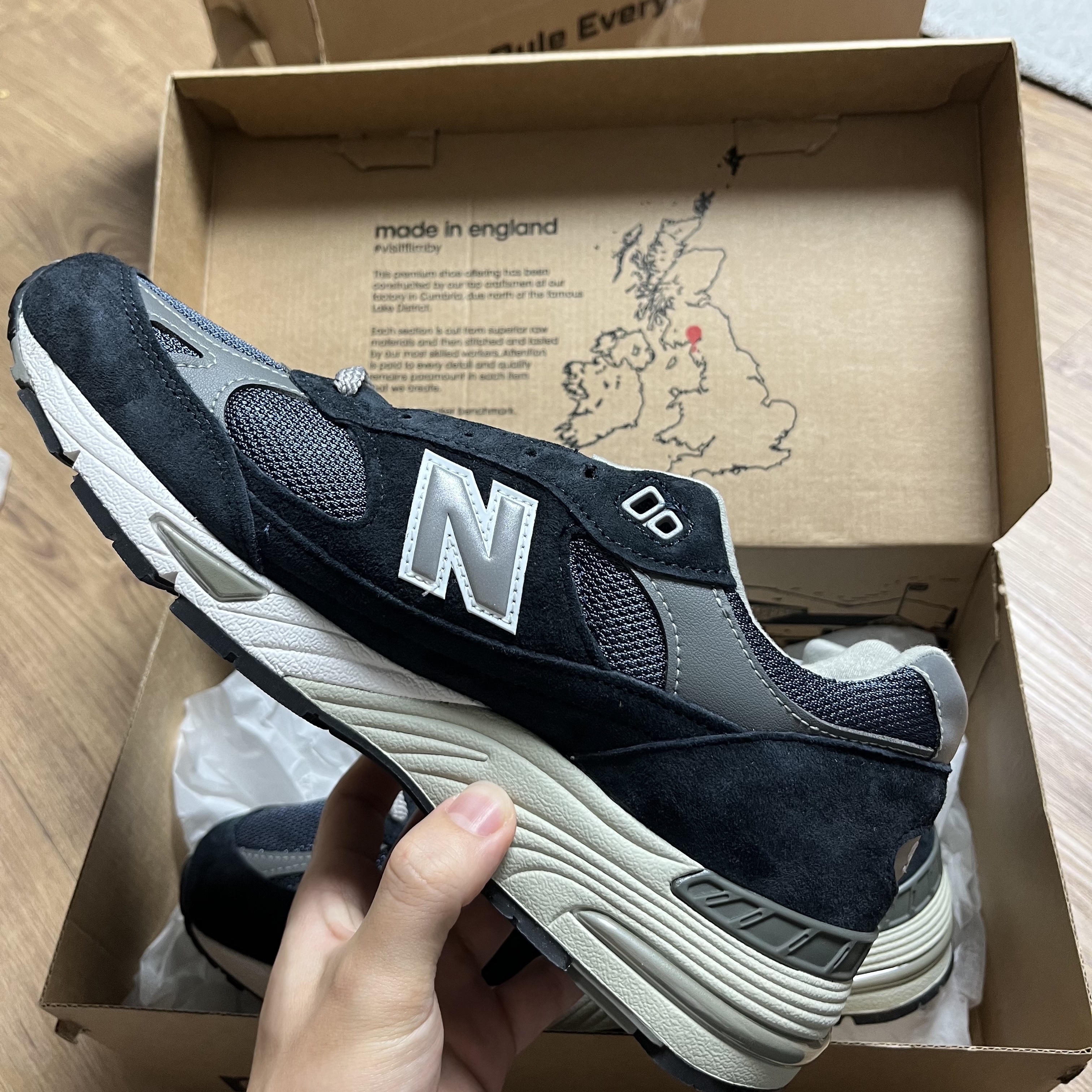 New Balance 991 Made in UK Navy 착용 스타일 - 2