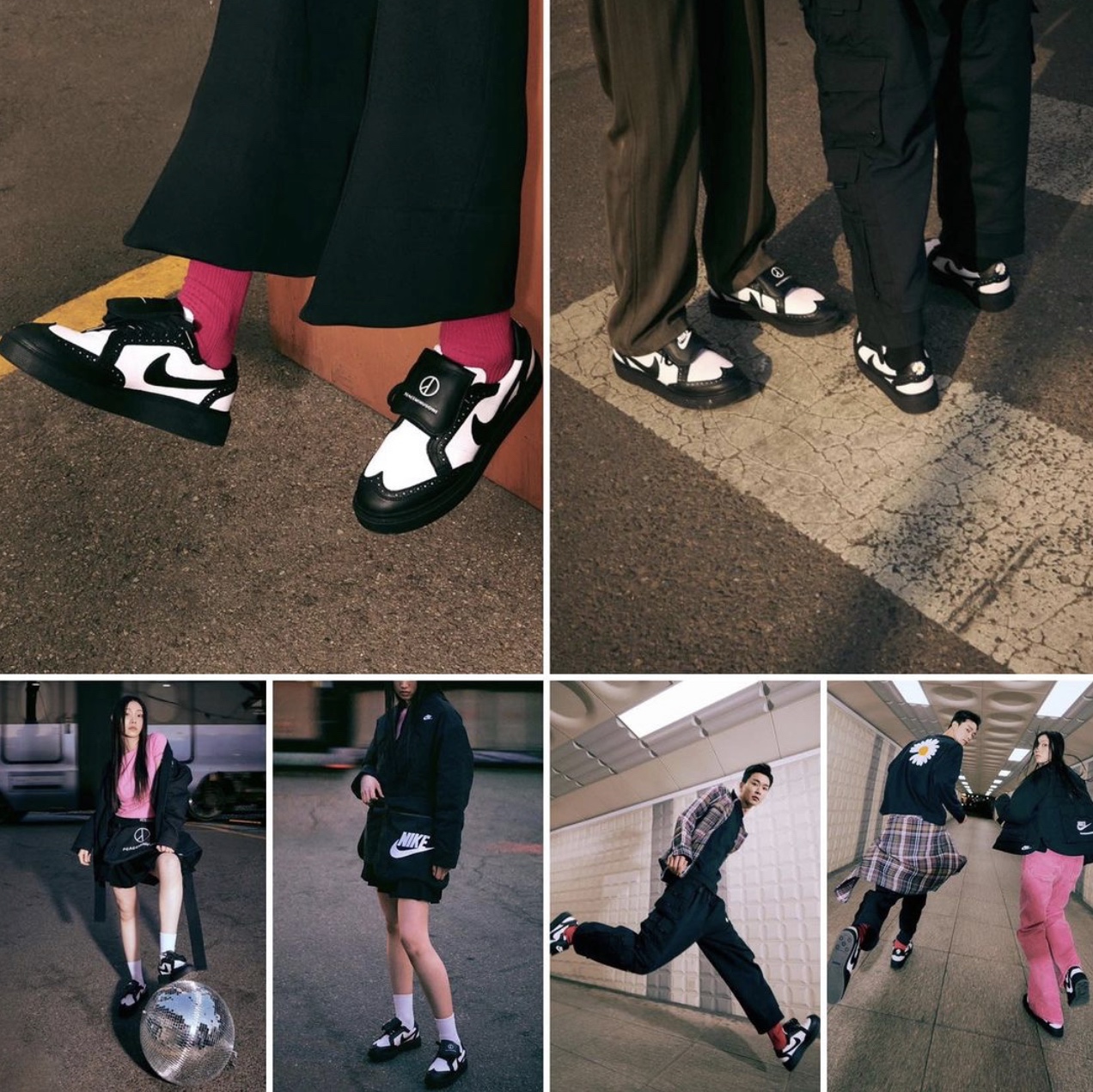 Nike x Peaceminusone Kwondo1 Black and White 착용 스타일 - 1