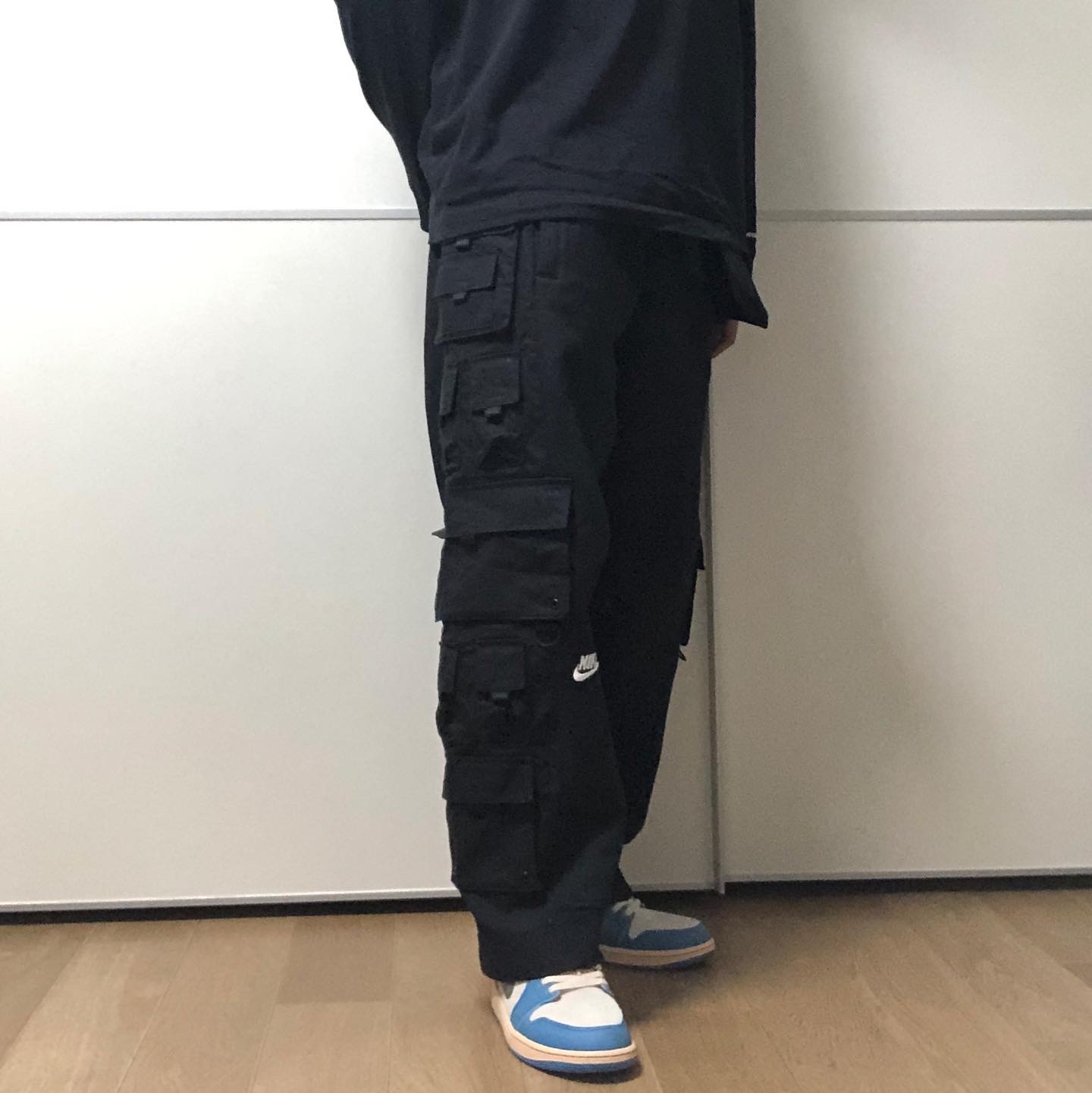 Nike x Peaceminusone Wide Pants Black (DR0096-010), Nike x Peaceminusone LS T-Shirt Black (DR0098-010) 착용 스타일 - 4