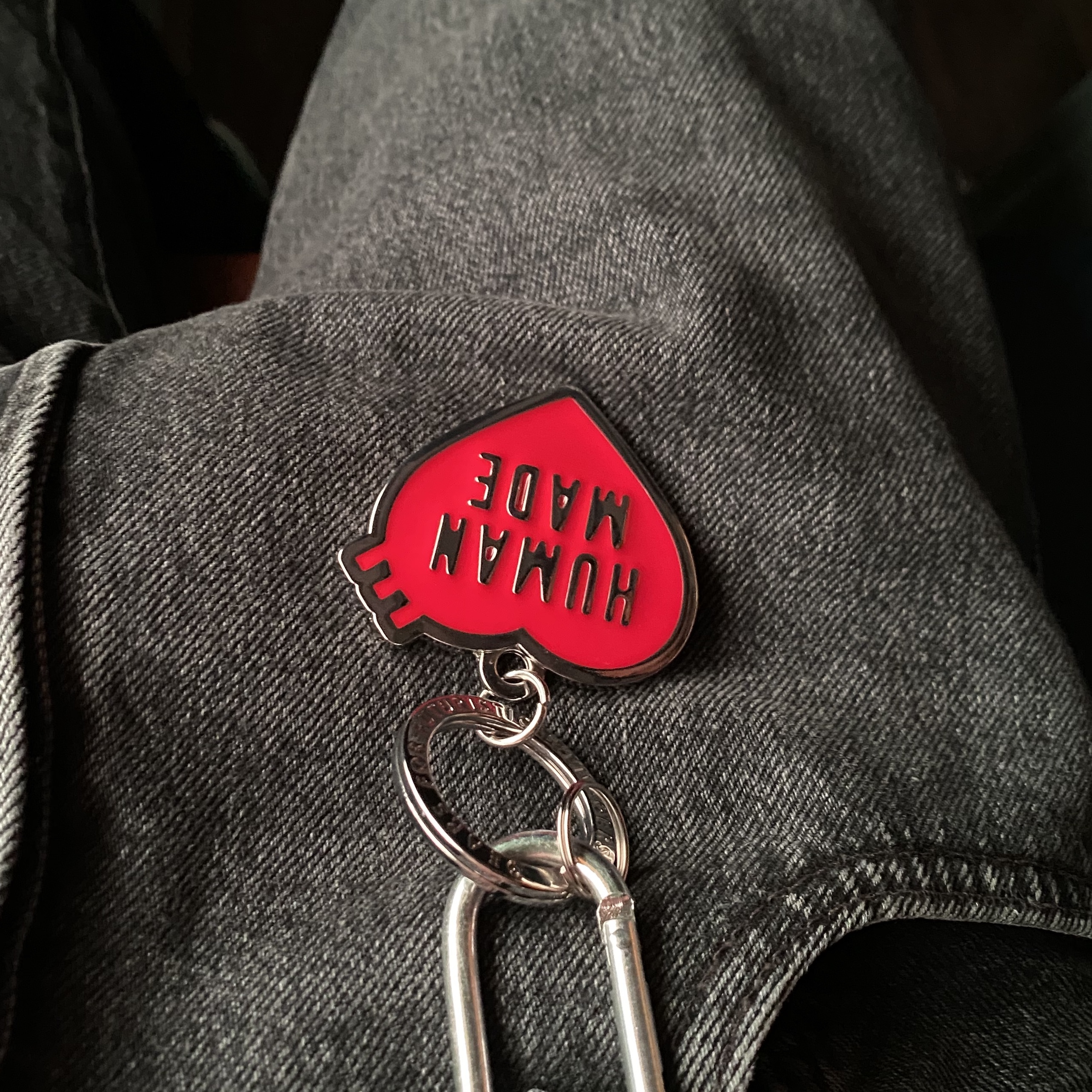 Human Made x Verdy Girls Don't Cry Keyring Red 착용 스타일
