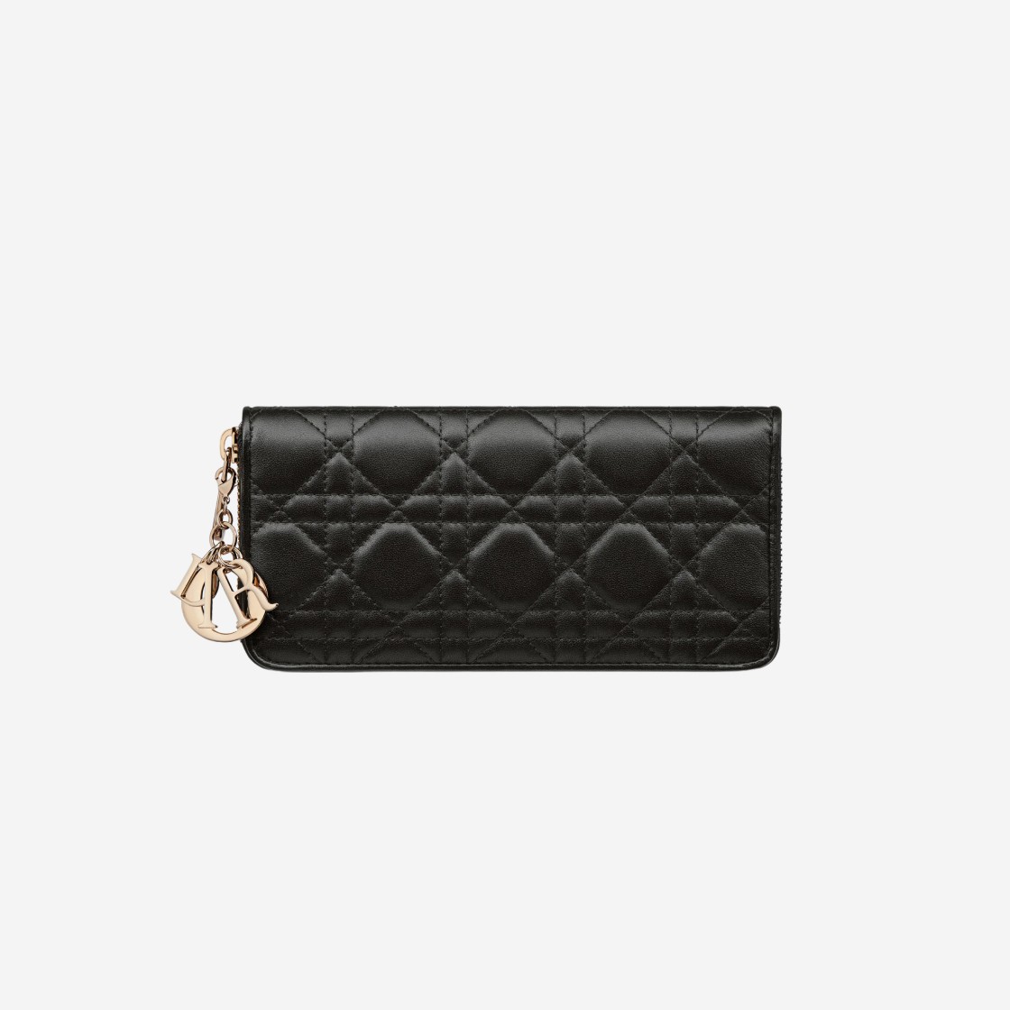 Dior Lady Voyageur Wallet Cannage Lambskin Black 상세 이미지 1