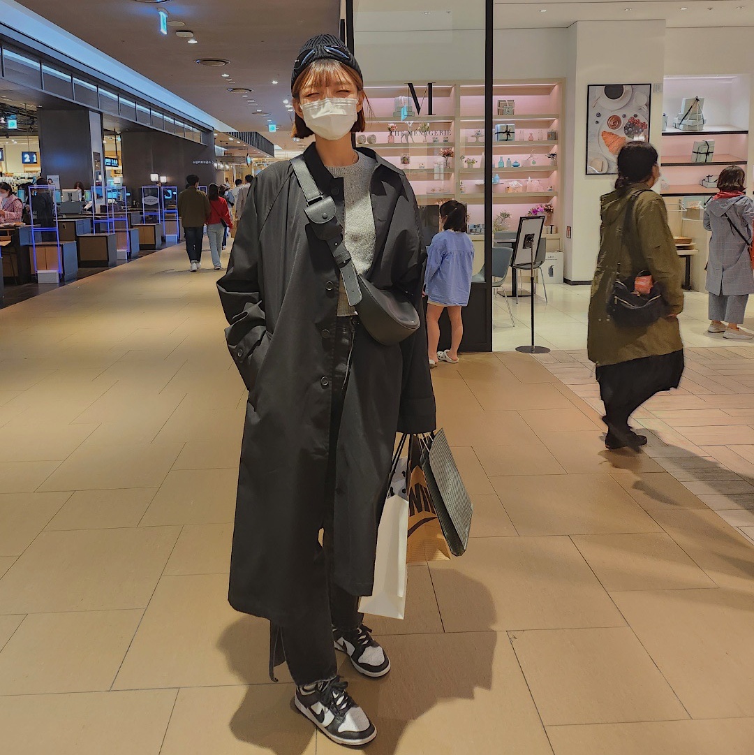 (W) Nike Dunk Low Black, C.P. Company Cotton Goggle Beanie Black - 23SS 착용 스타일