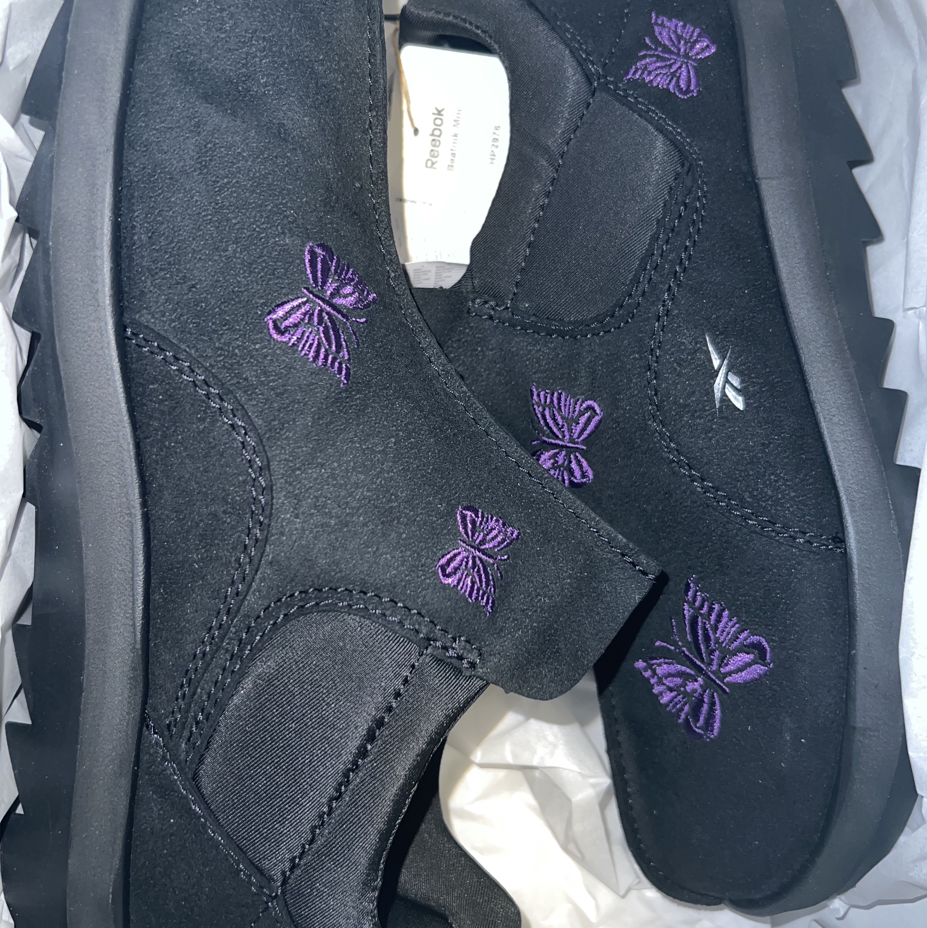 Reebok x Needles Beatnik Moc Core Black Extreme Purple 착용 스타일