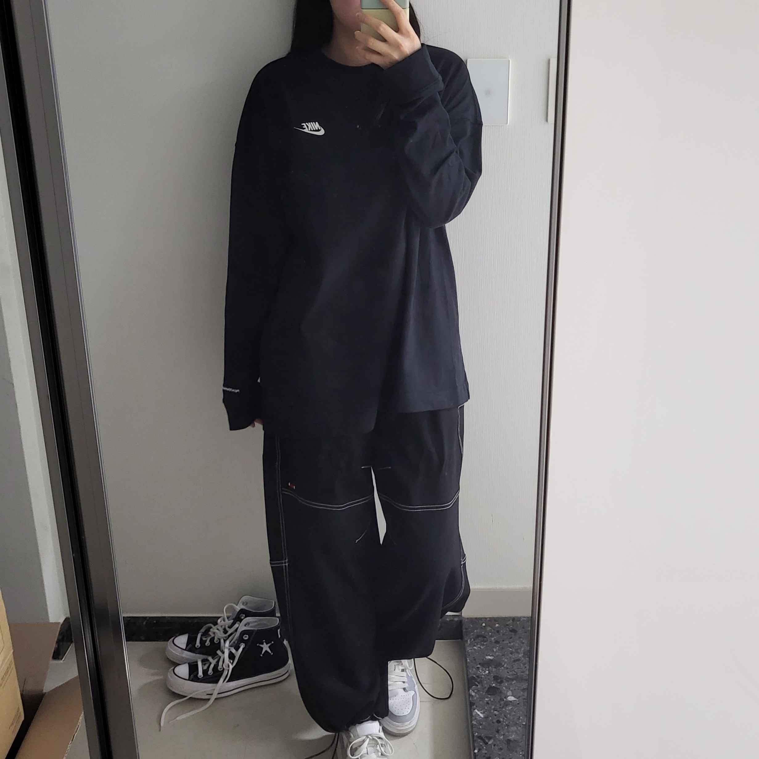 Nike x Peaceminusone LS T-Shirt Black (DR0098-010) 착용 스타일 - 3