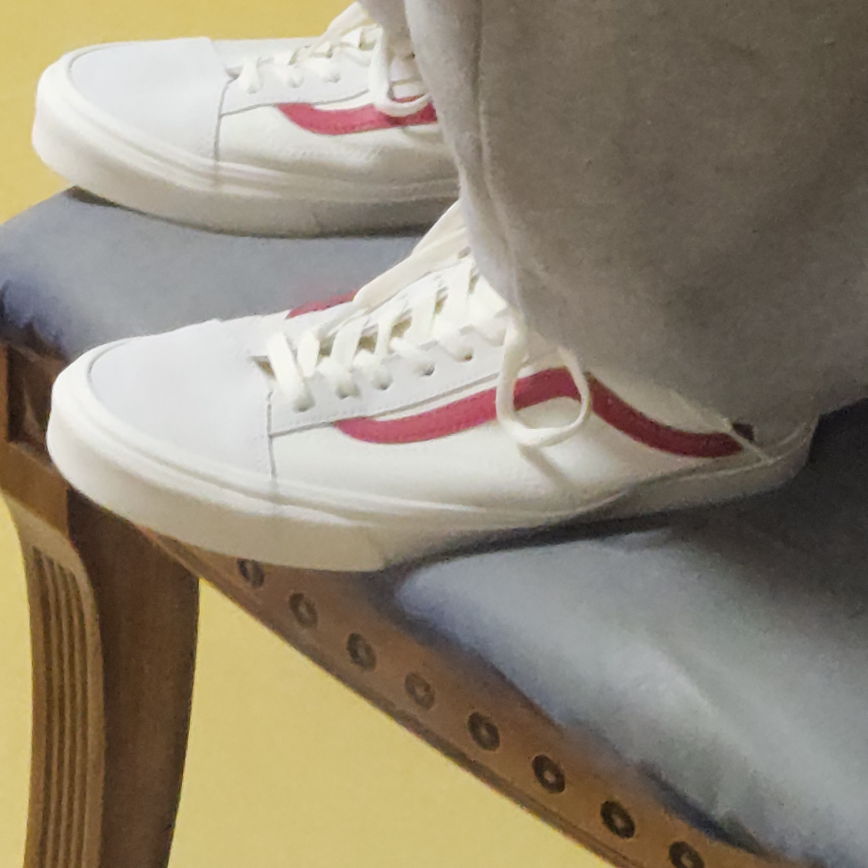 Vans Style 36 Marshmallow Racing Red 착용 스타일