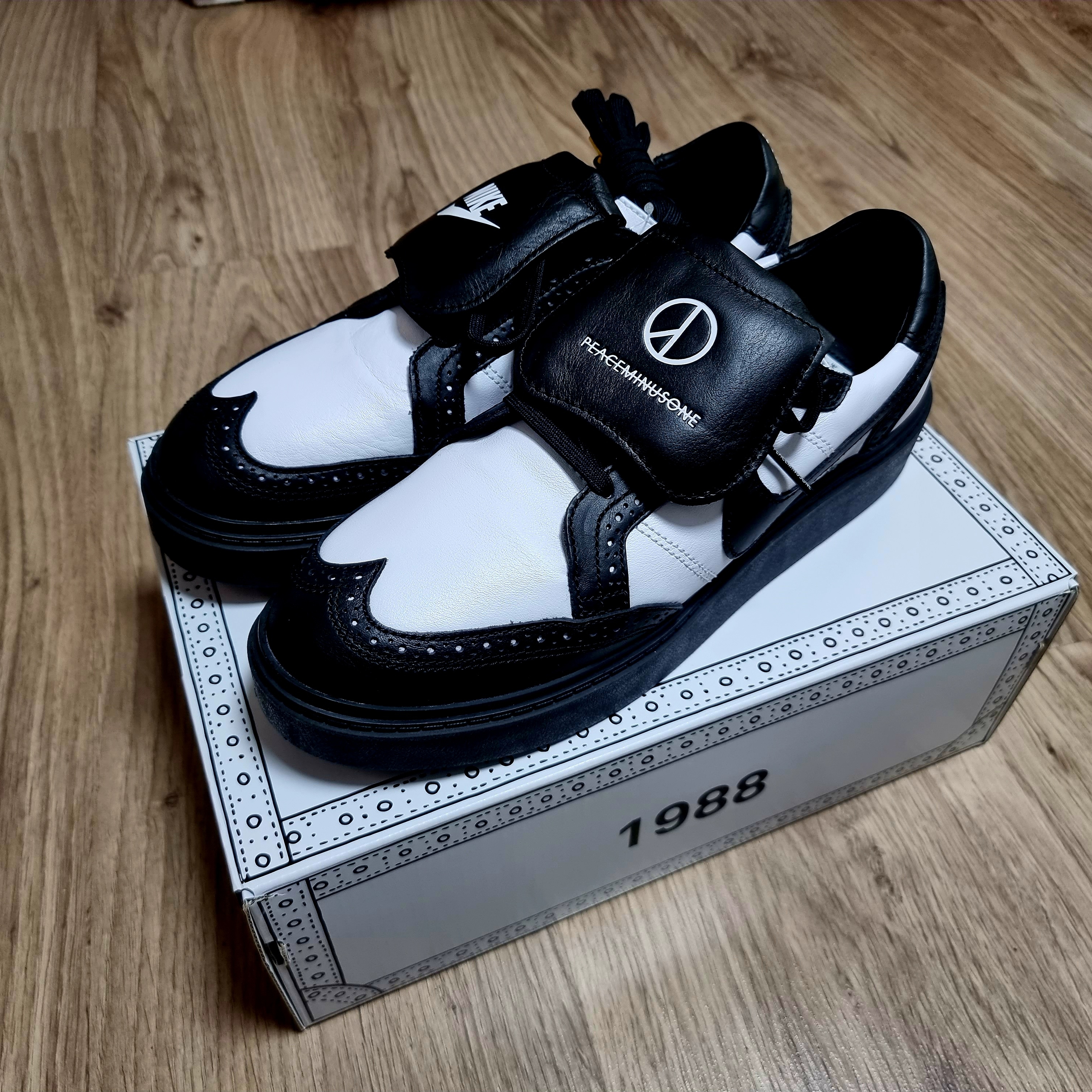 Nike x Peaceminusone Kwondo1 Black and White 착용 스타일