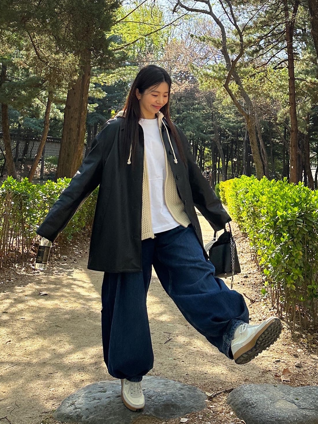 Nike x Tom Sachs General Purpose Shoe Light Cream, Zara x Ader Error Wide Leg Jeans Blue 착용 스타일 - 1