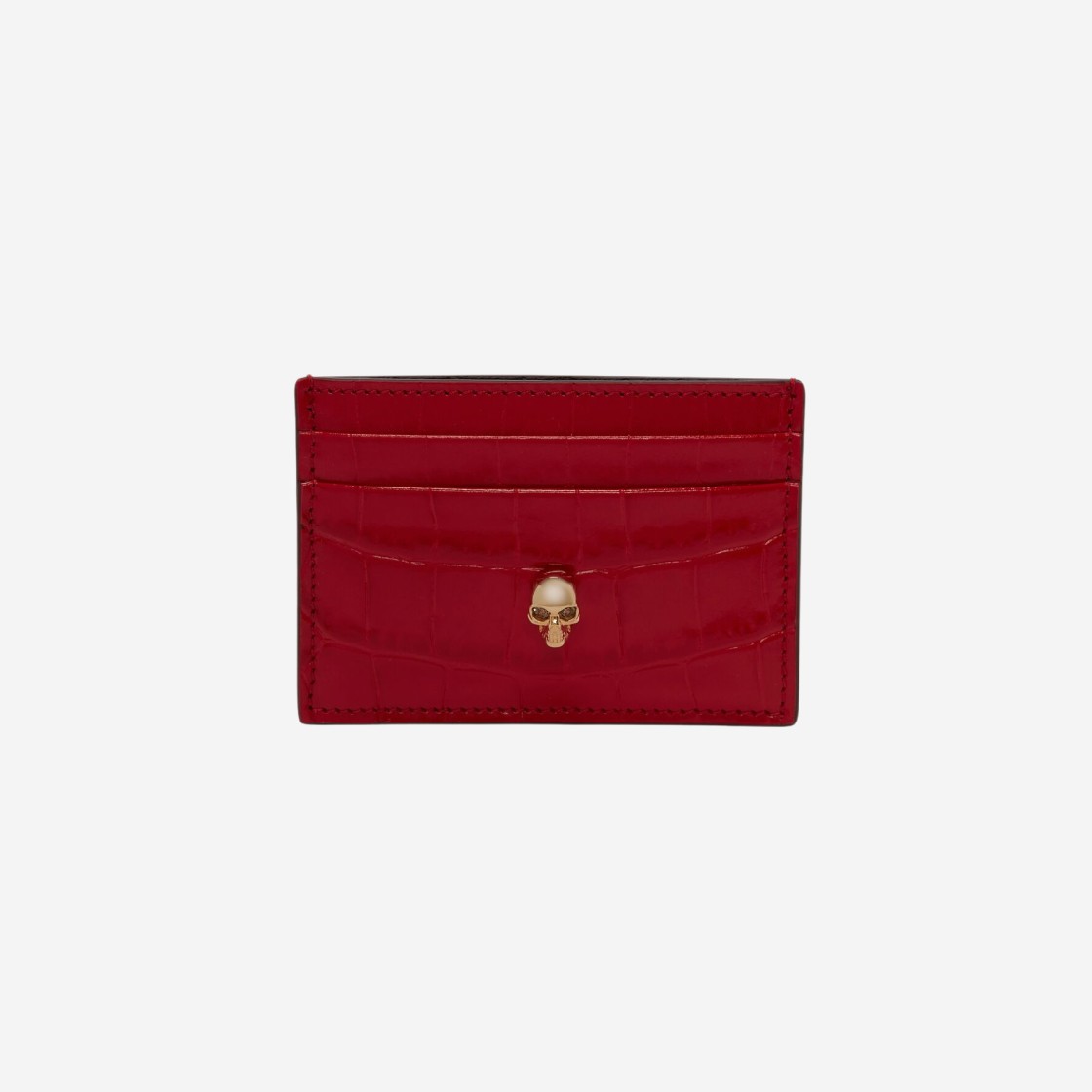 Alexander McQueen Skull Card Holder Oxblood 상세 이미지 1