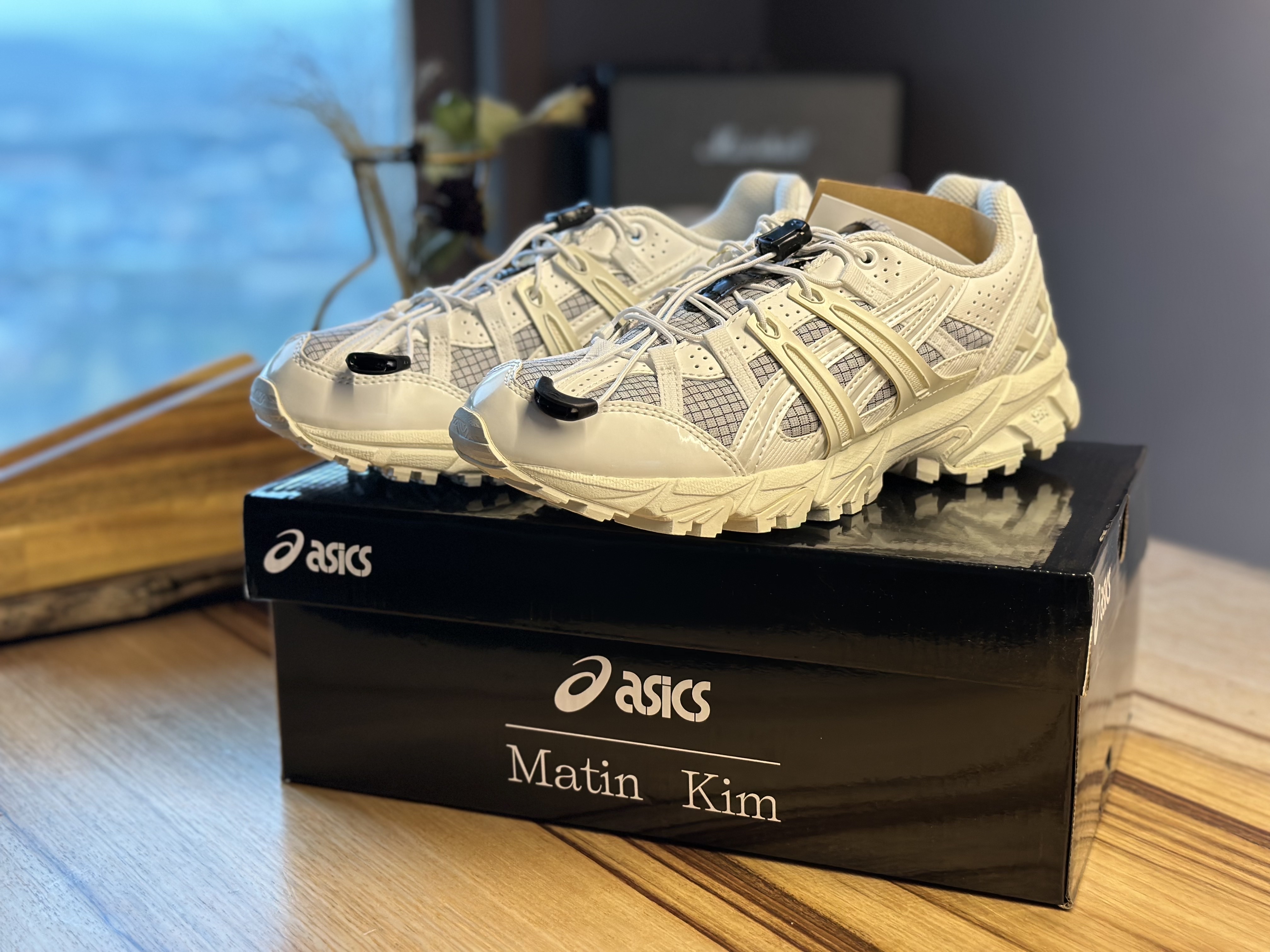 (W) Asics x Matin Kim Gel-Sonoma 15-50 Glacier Grey White 착용 스타일 - 2
