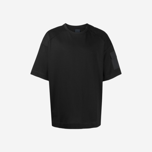 준지 소매 포켓 디테일 숏슬리브 티셔츠 블랙
