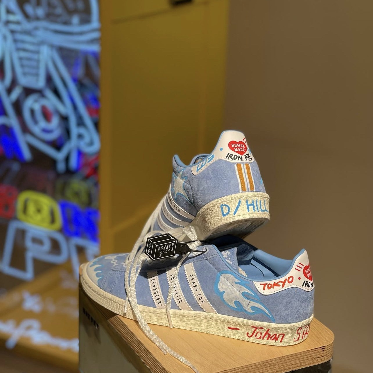 Adidas x Human Made Campus Light Blue 착용 스타일 - 2
