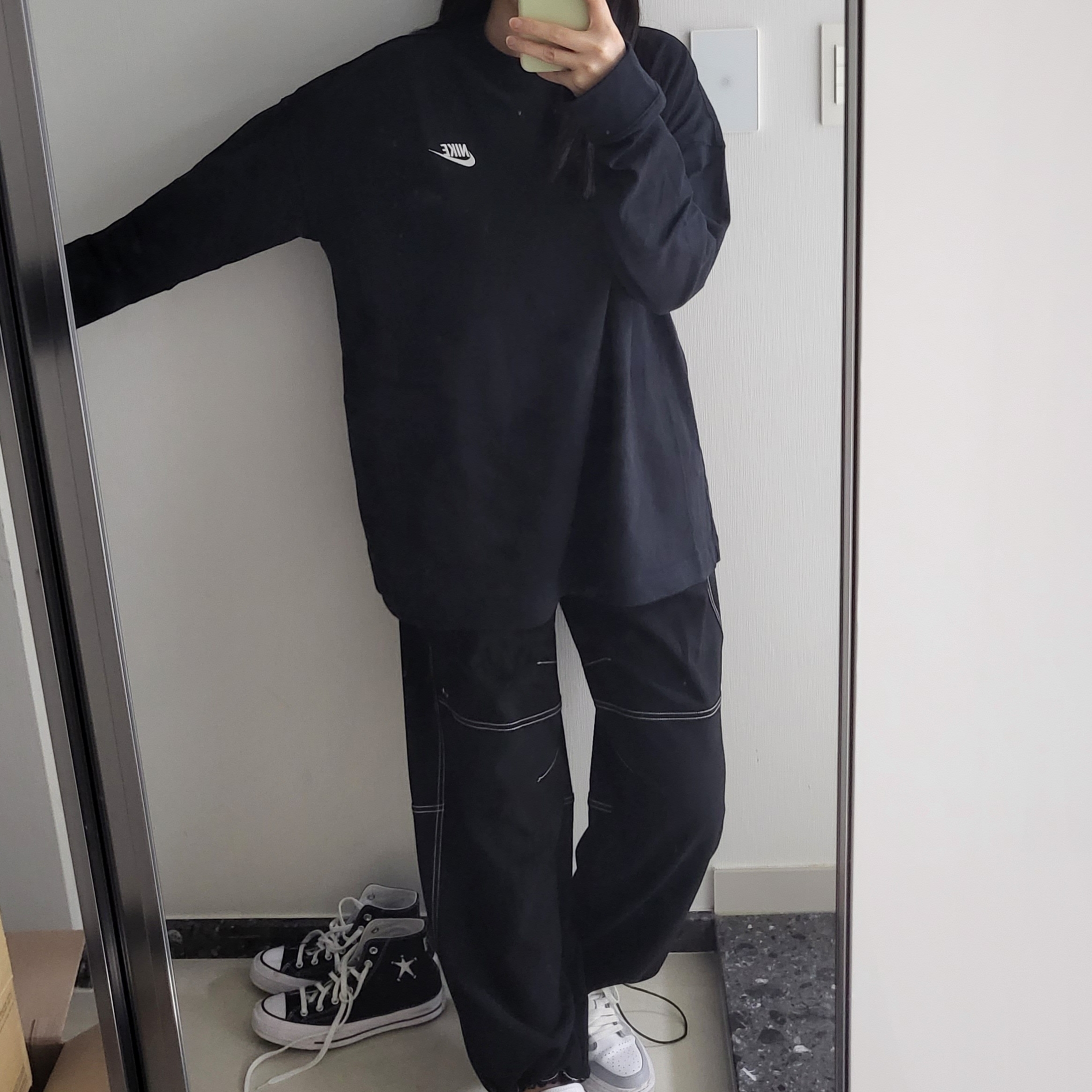 Nike x Peaceminusone LS T-Shirt Black (DR0098-010) 착용 스타일 - 2