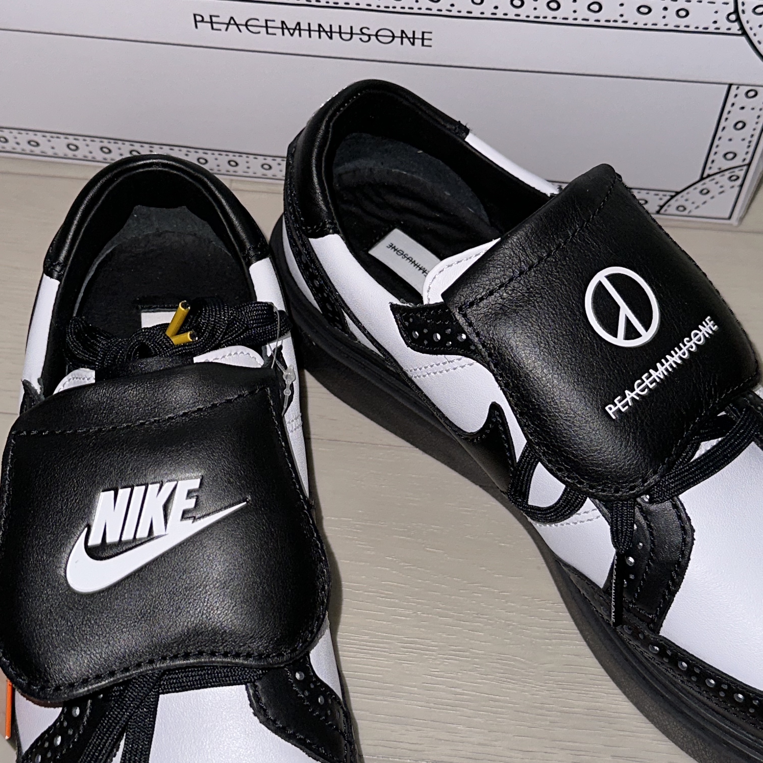 Nike x Peaceminusone Kwondo1 Black and White 착용 스타일