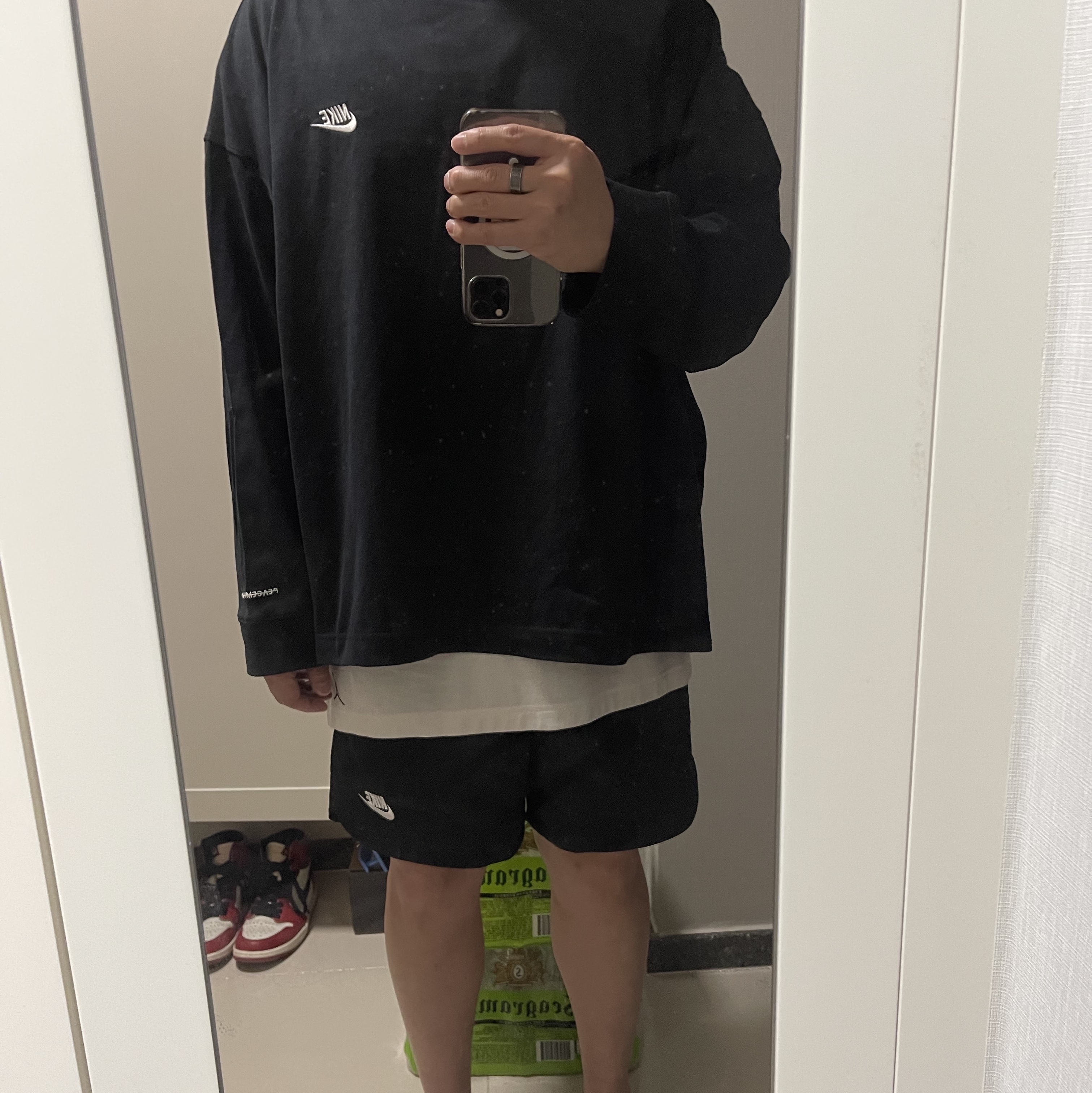 Nike x Peaceminusone LS T-Shirt Black (DR0098-010) 착용 스타일 - 3