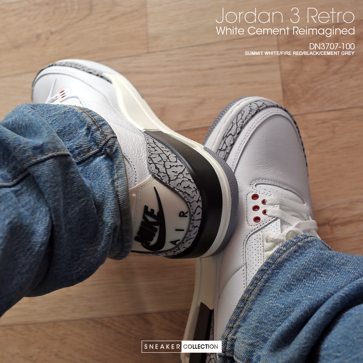 Jordan 3 Retro White Cement Reimagined 착용 스타일 - 4