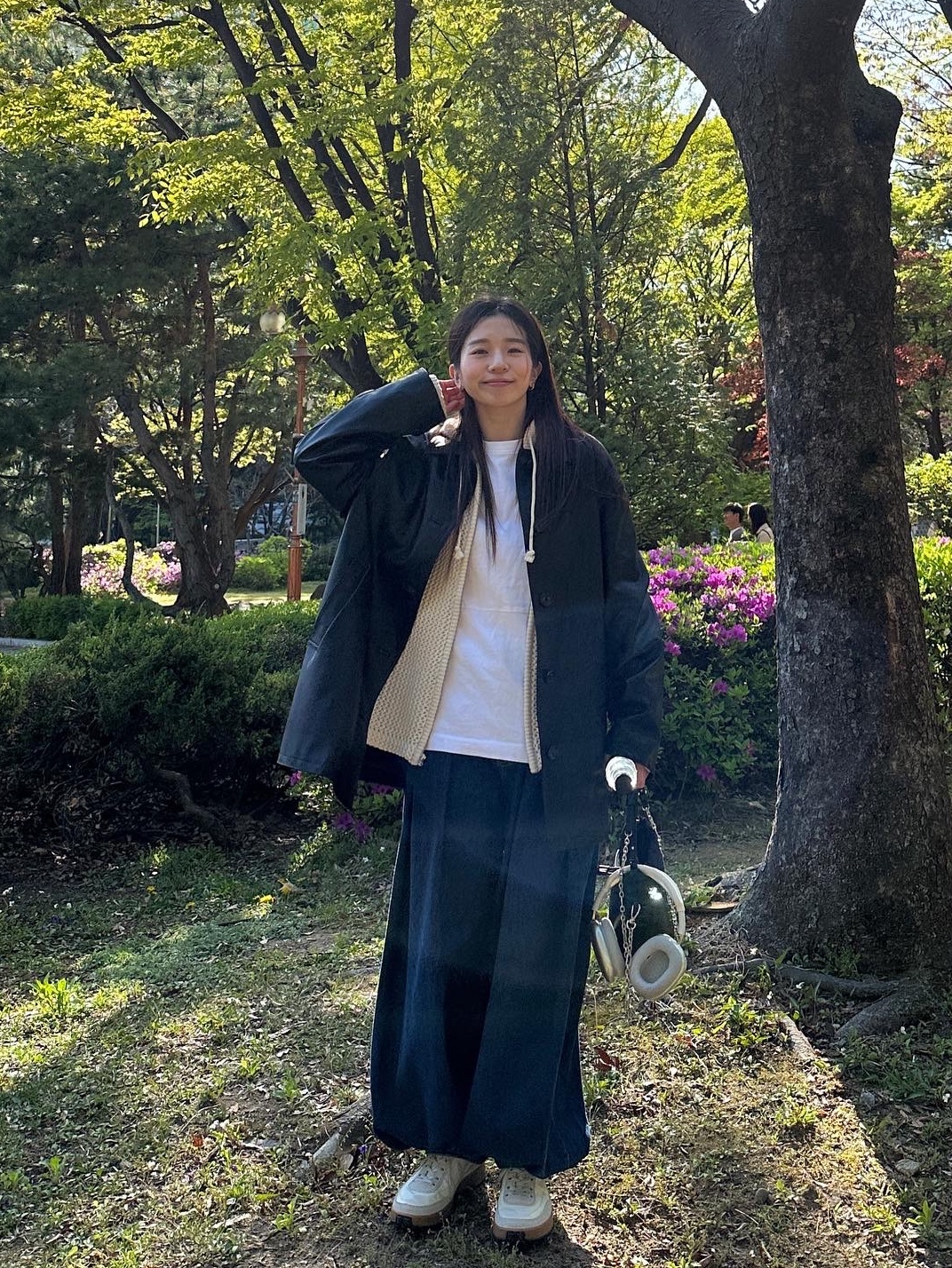 Nike x Tom Sachs General Purpose Shoe Light Cream, Zara x Ader Error Wide Leg Jeans Blue 착용 스타일 - 2
