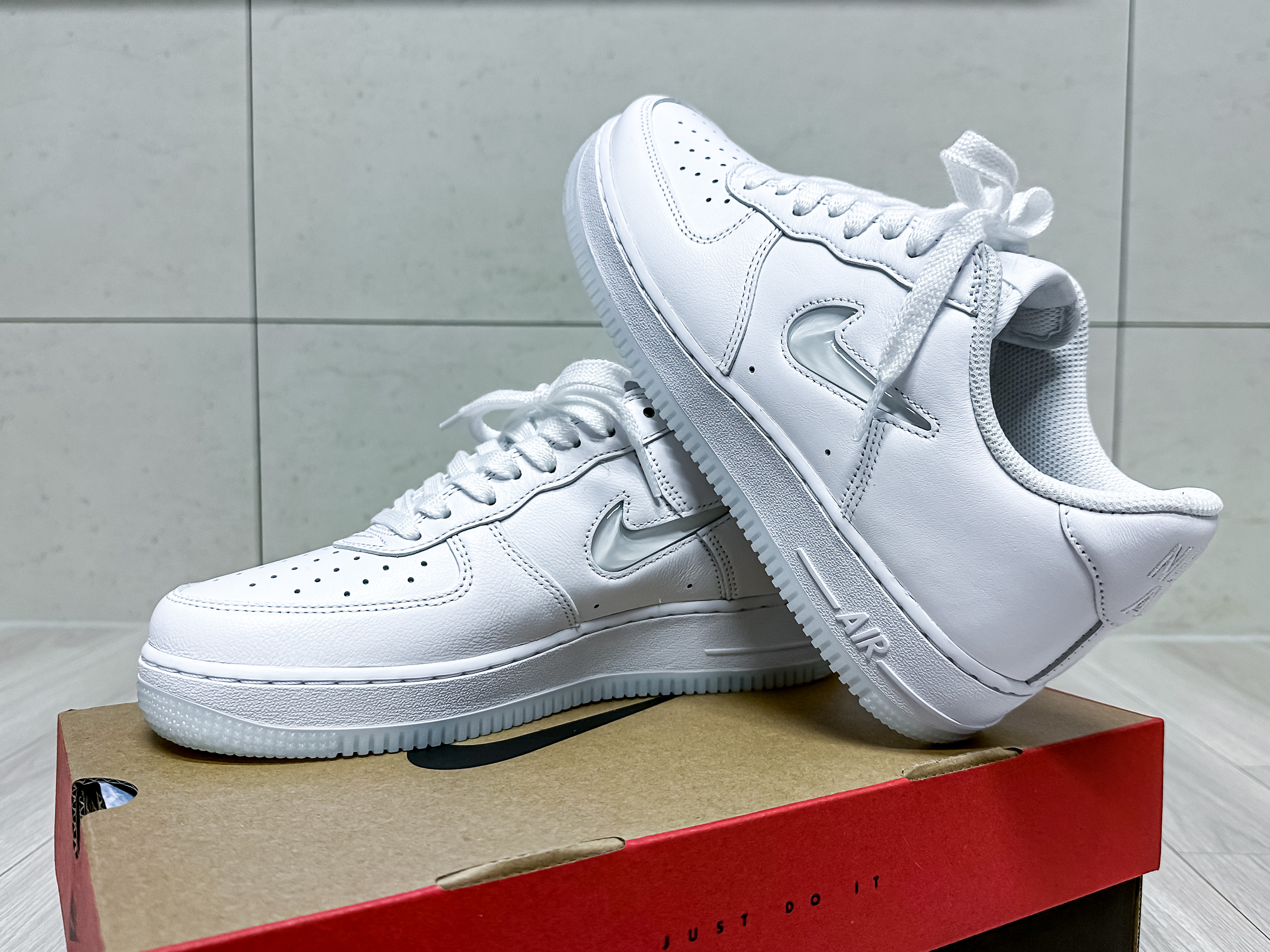 Nike Air Force 1 Low Color of The Month White Jewel 착용 스타일 - 2