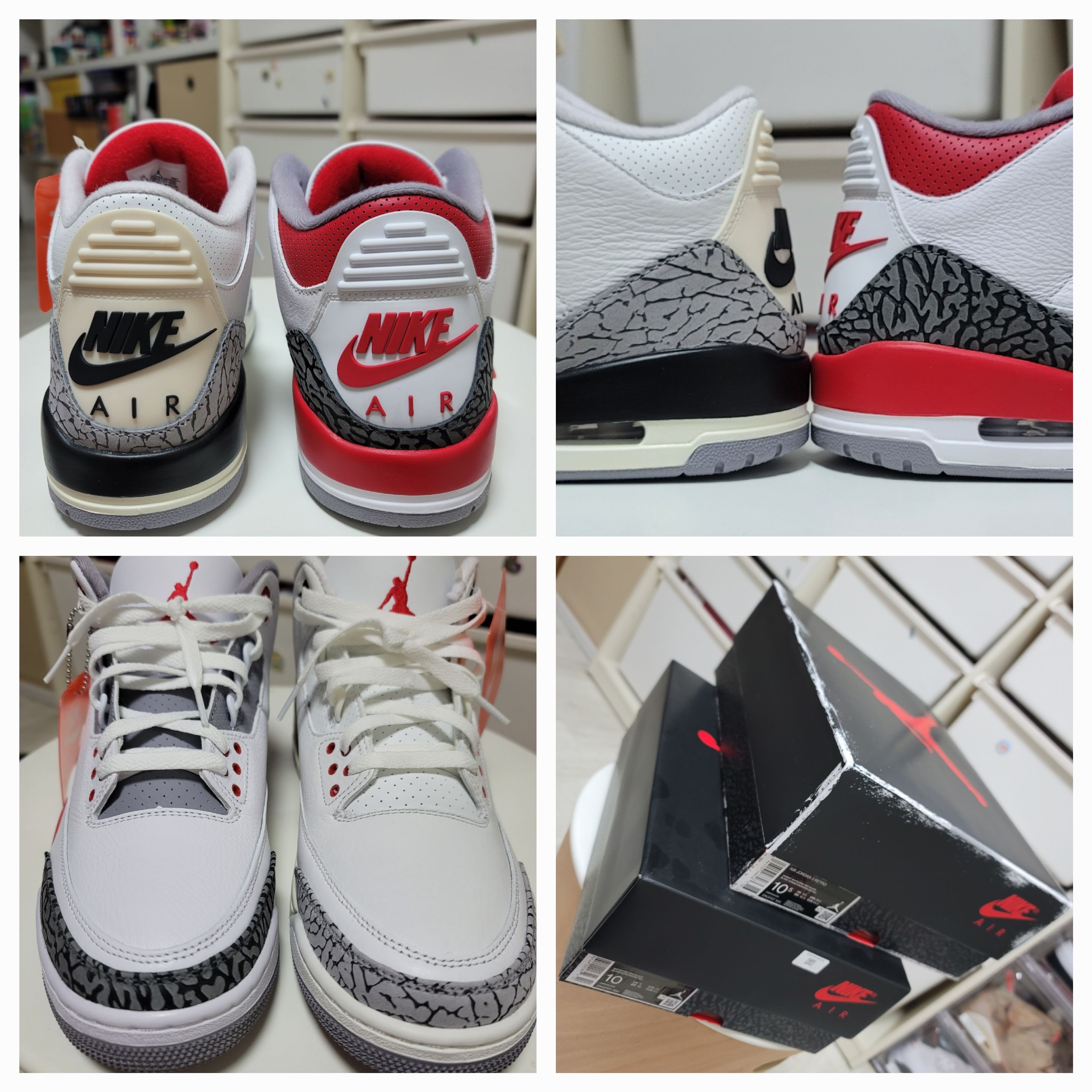 Jordan 3 Retro White Cement Reimagined, Jordan 3 Retro Fire Red 2022 착용 스타일 - 2