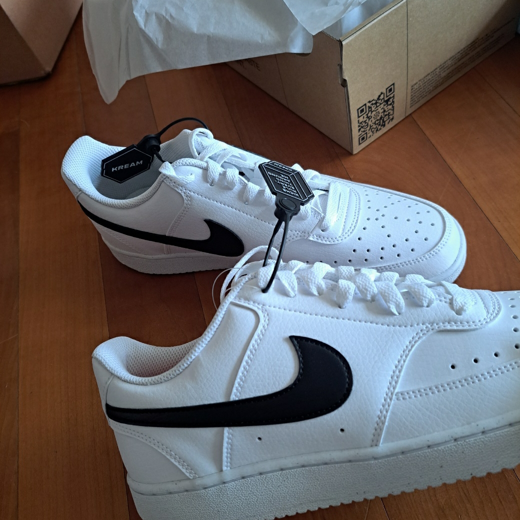 Nike Court Vision Low Next Nature White Black 착용 스타일