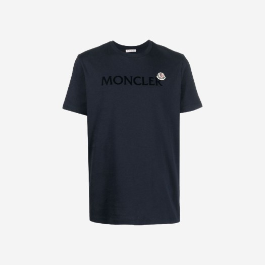 몽클레르 샤이니 그래픽 티셔츠 나이트 블루 - 23SS