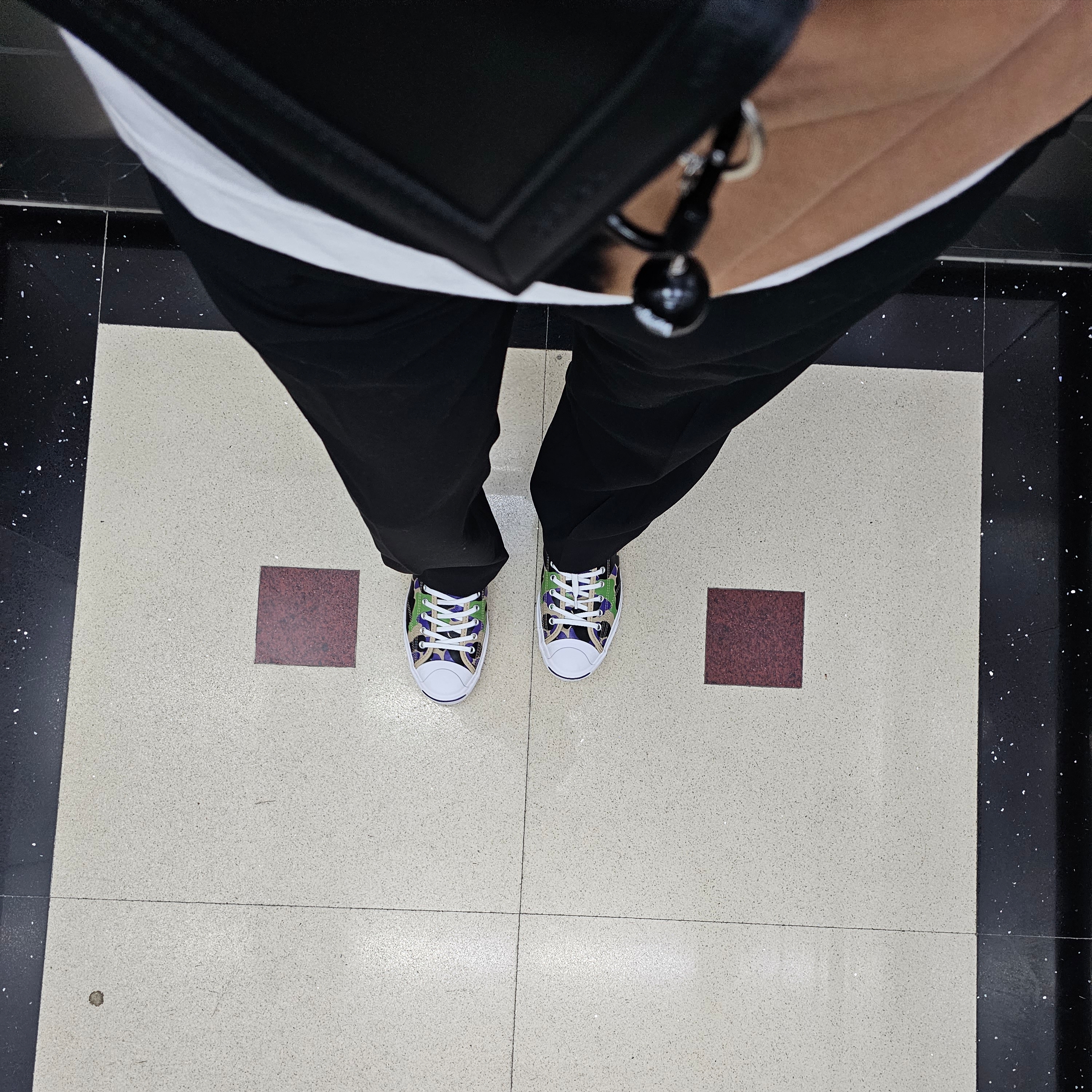 Converse Jack Purcell Leather OX Archive Print Black 착용 스타일