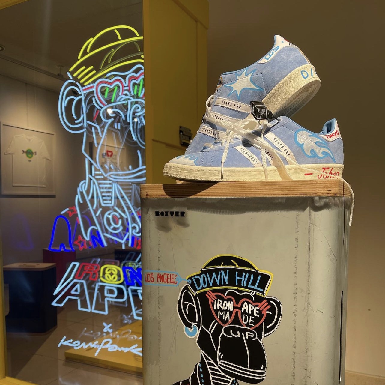 Adidas x Human Made Campus Light Blue 착용 스타일 - 4
