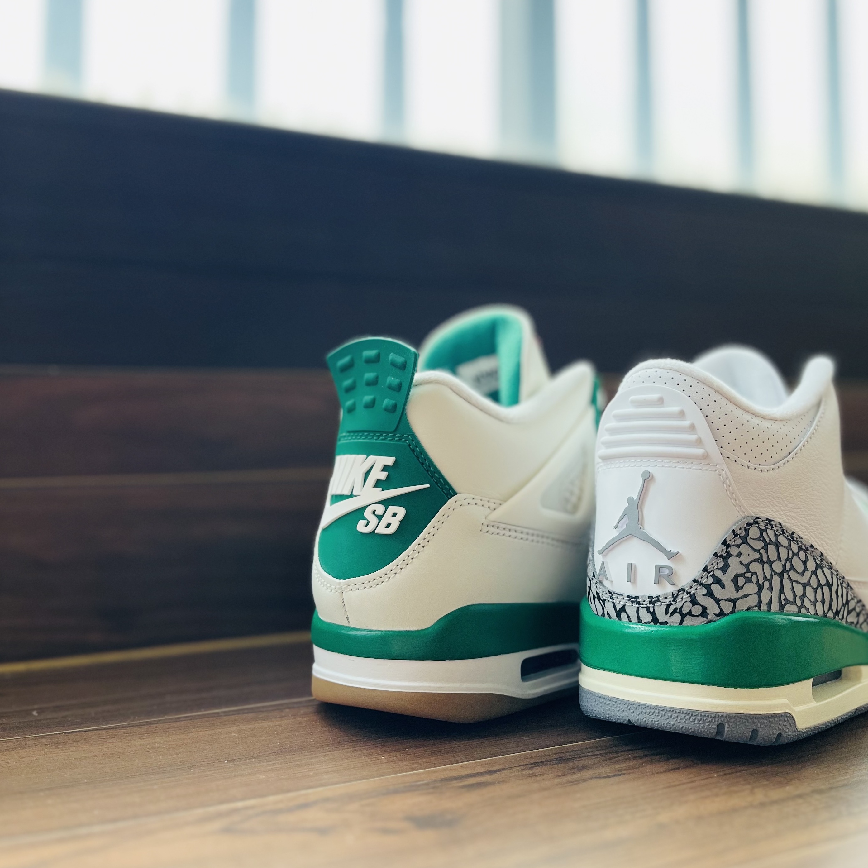(W) Jordan 3 Retro Lucky Green, Jordan 4 x Nike SB Retro SP Pine Green 착용 스타일