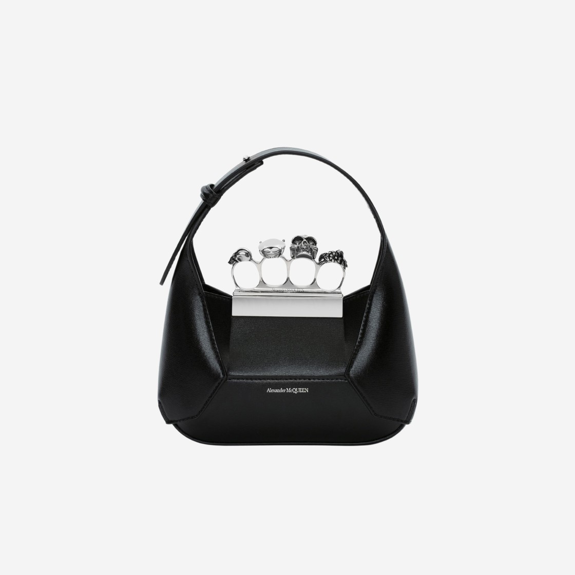 Alexander McQueen Mini Jewelled Hobo Bag Black 상세 이미지 1