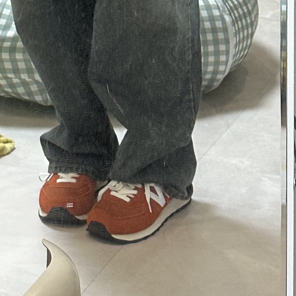 New Balance 574 Heritage Orange Burst White 착용 스타일 - 1