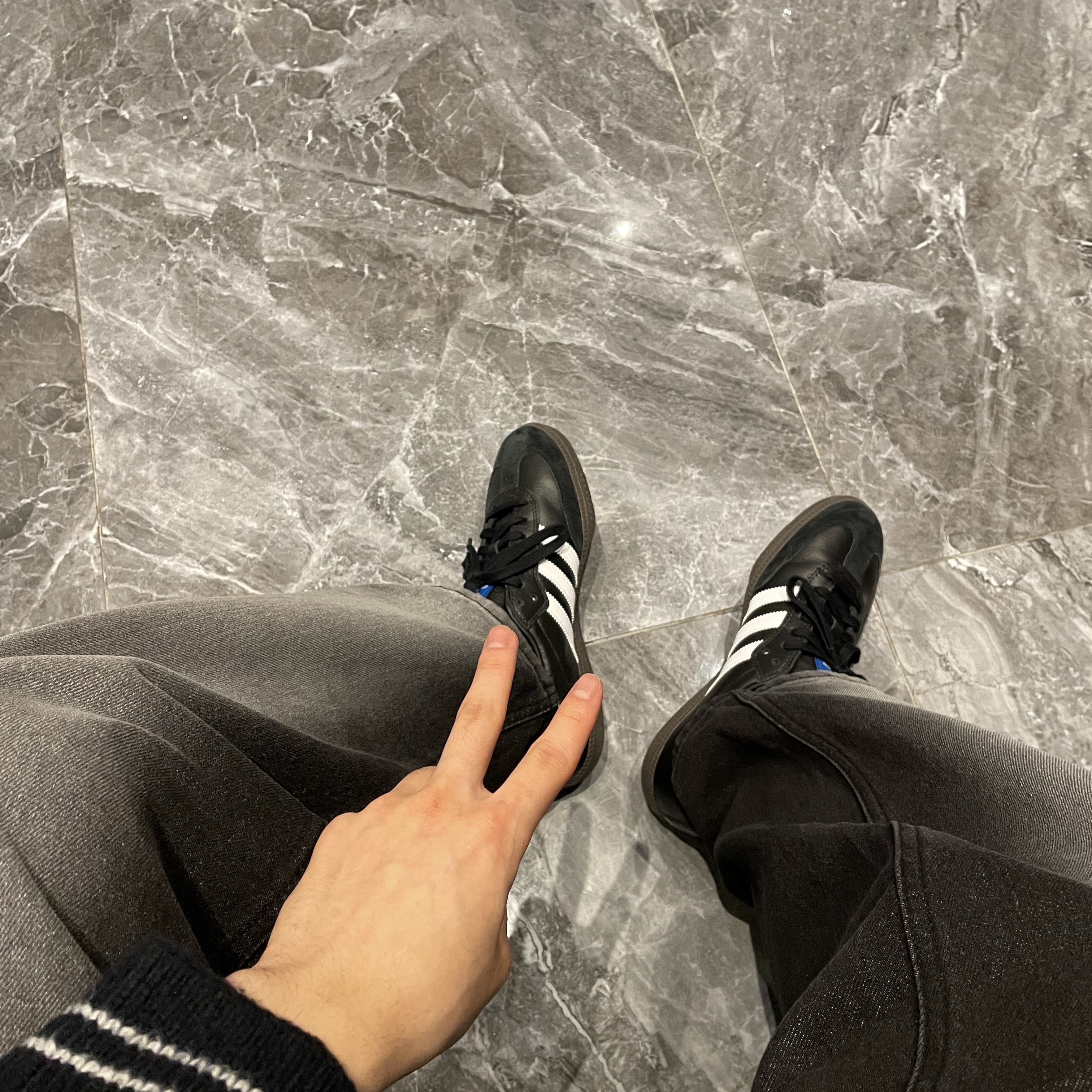 Adidas Samba ADV Black 착용 스타일 - 1