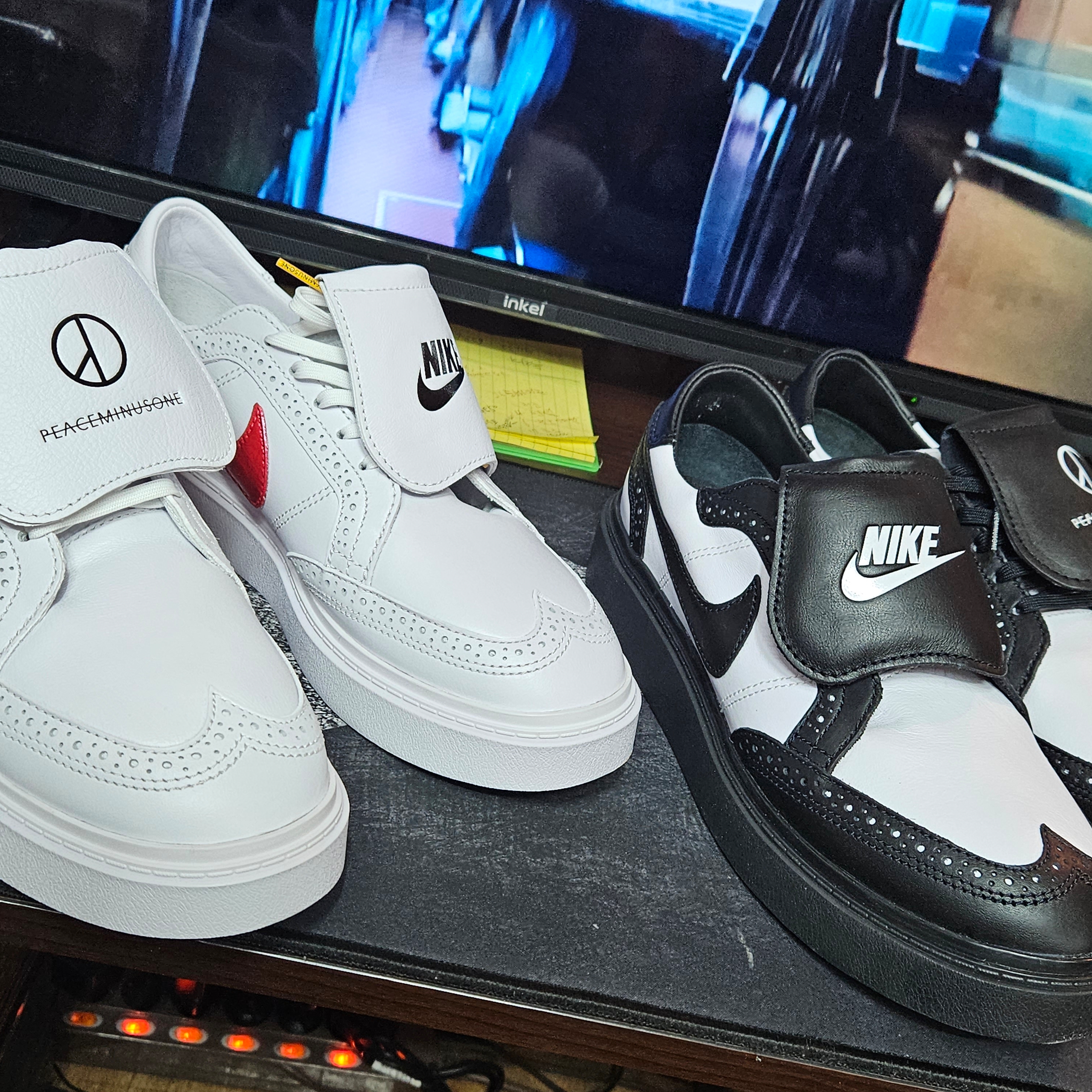 Nike x Peaceminusone Kwondo1 Black and White 착용 스타일