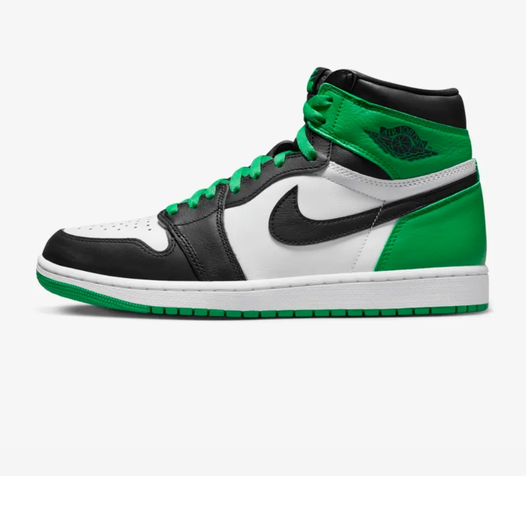 Jordan 1 Retro High OG Black and Lucky Green 착용 스타일 - 1
