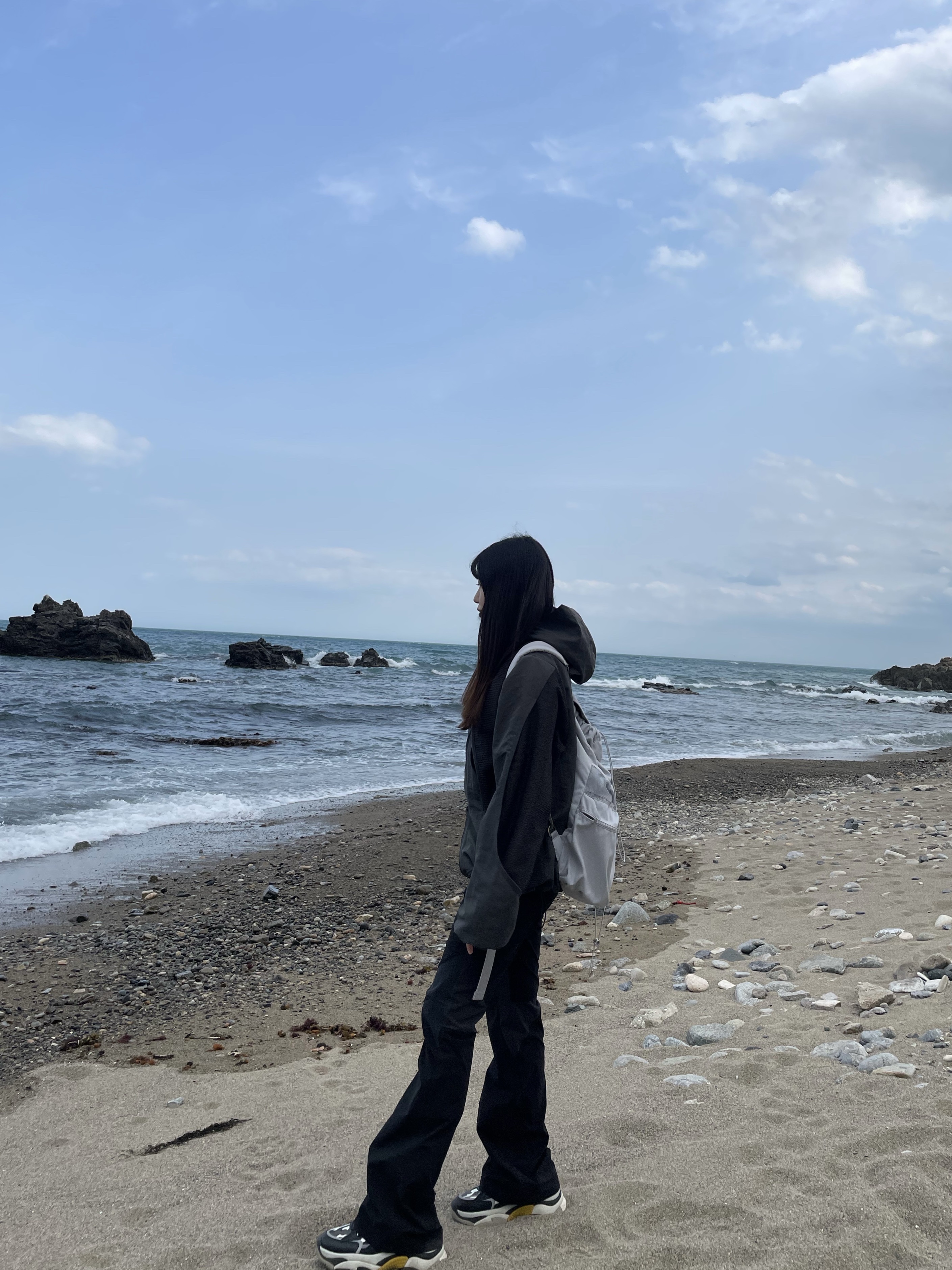 (W) Mischief Lightweight Mountain Pants Black 착용 스타일 - 4