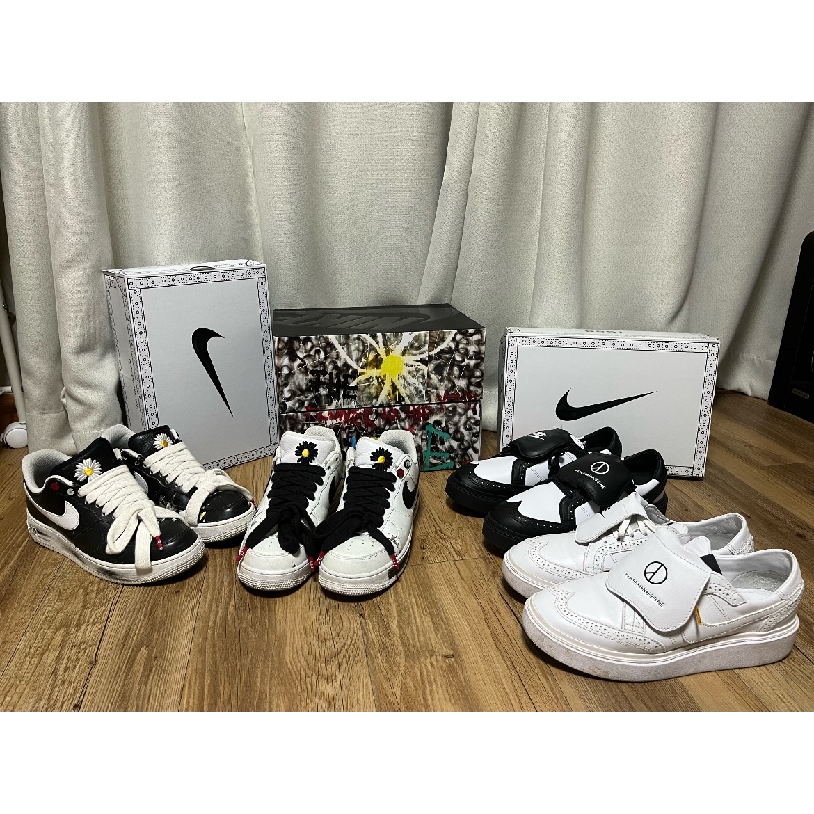 Nike x Peaceminusone Kwondo1 Black and White, Nike x Peaceminusone Kwondo1 White 착용 스타일 - 1